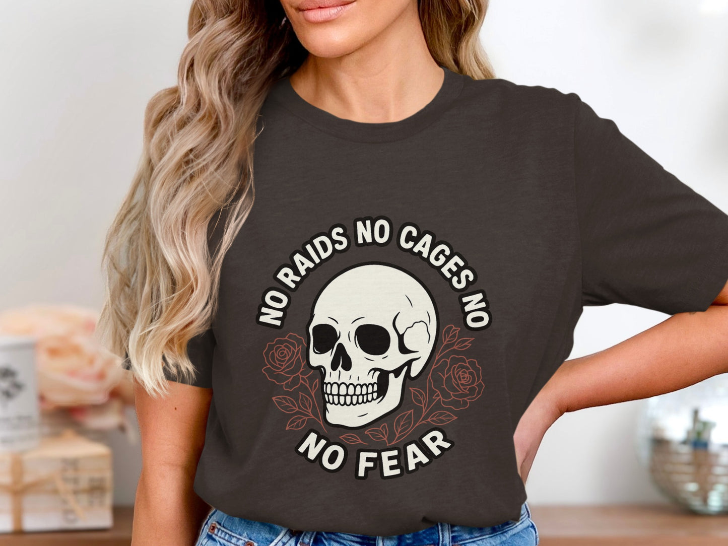 No Raids No Cages No Fear Skull Design T-Shirt product