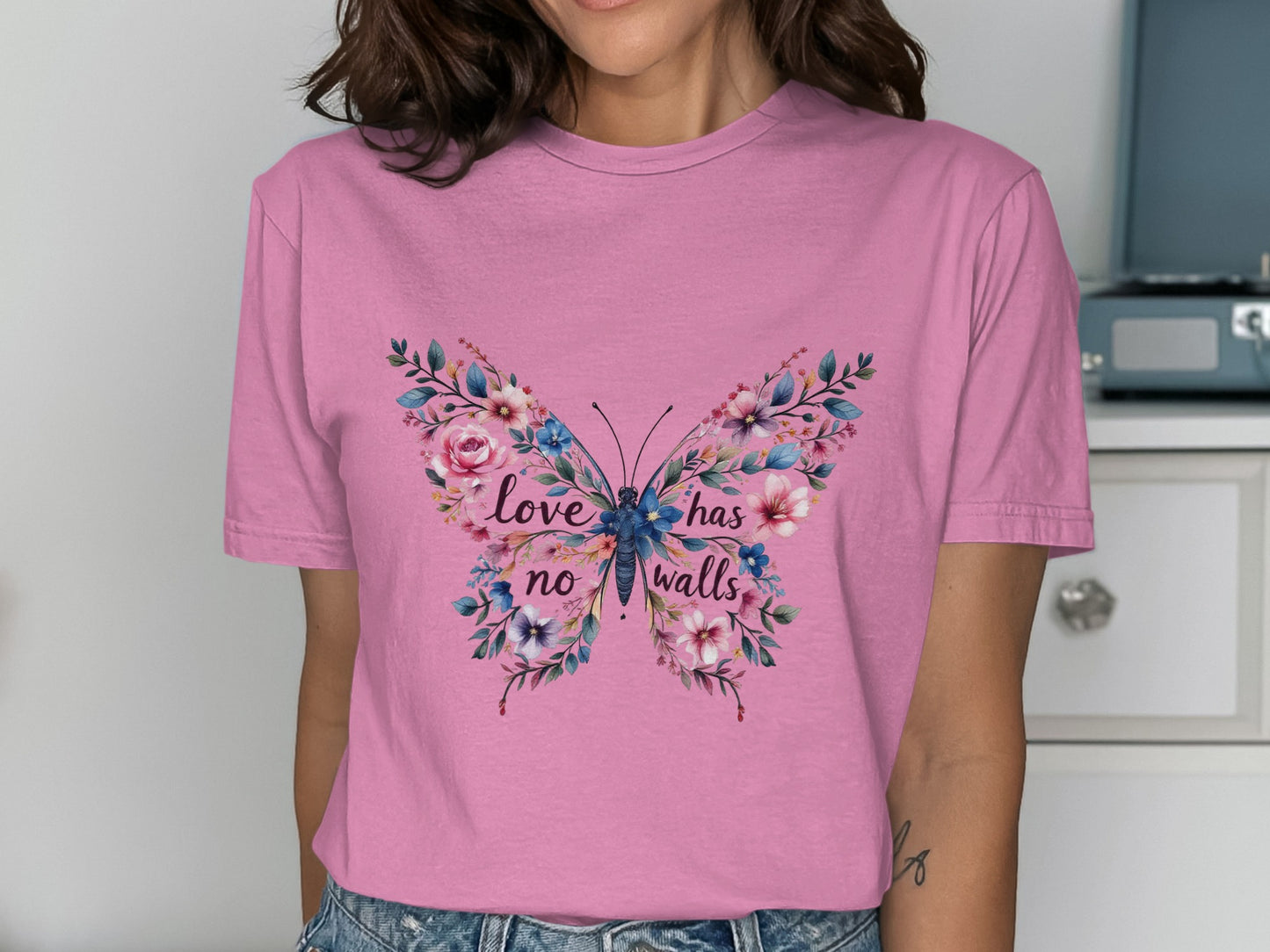 Love Has No Walls Floral Butterfly T-Shirt product type