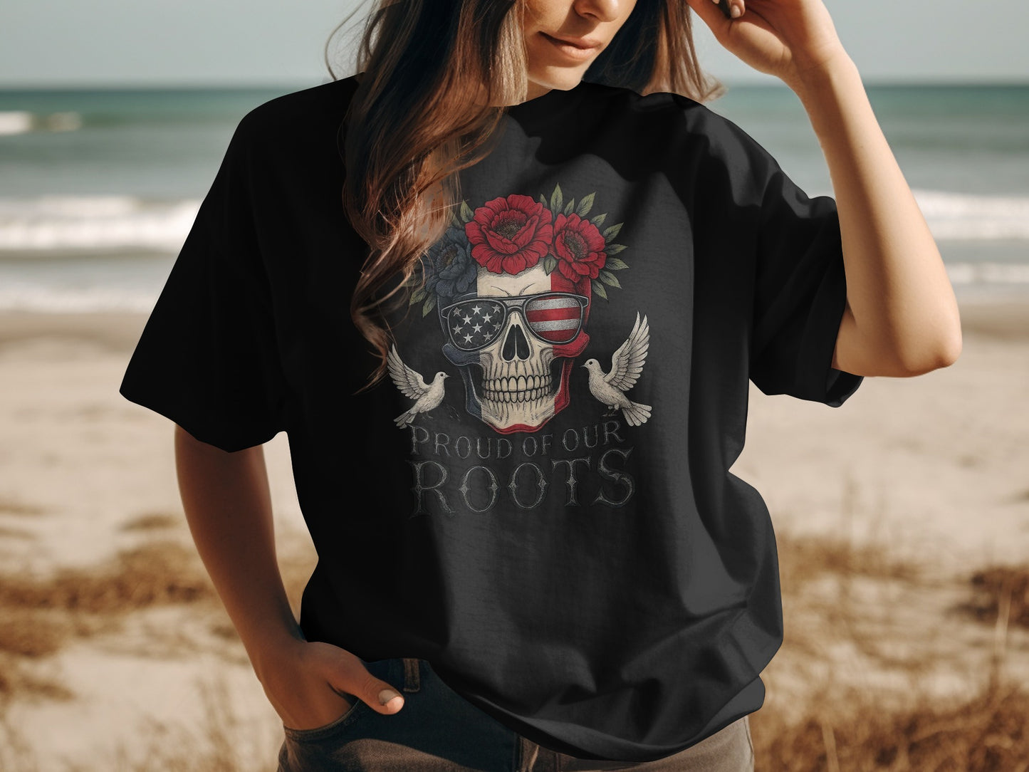 Proud of Our Roots Skull Graphic T-Shirt product