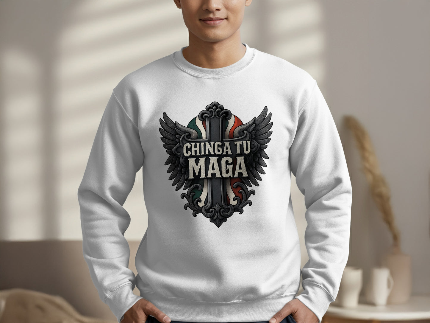Chinga Tu Maga Graphic Design Crewneck Sweatshirt product