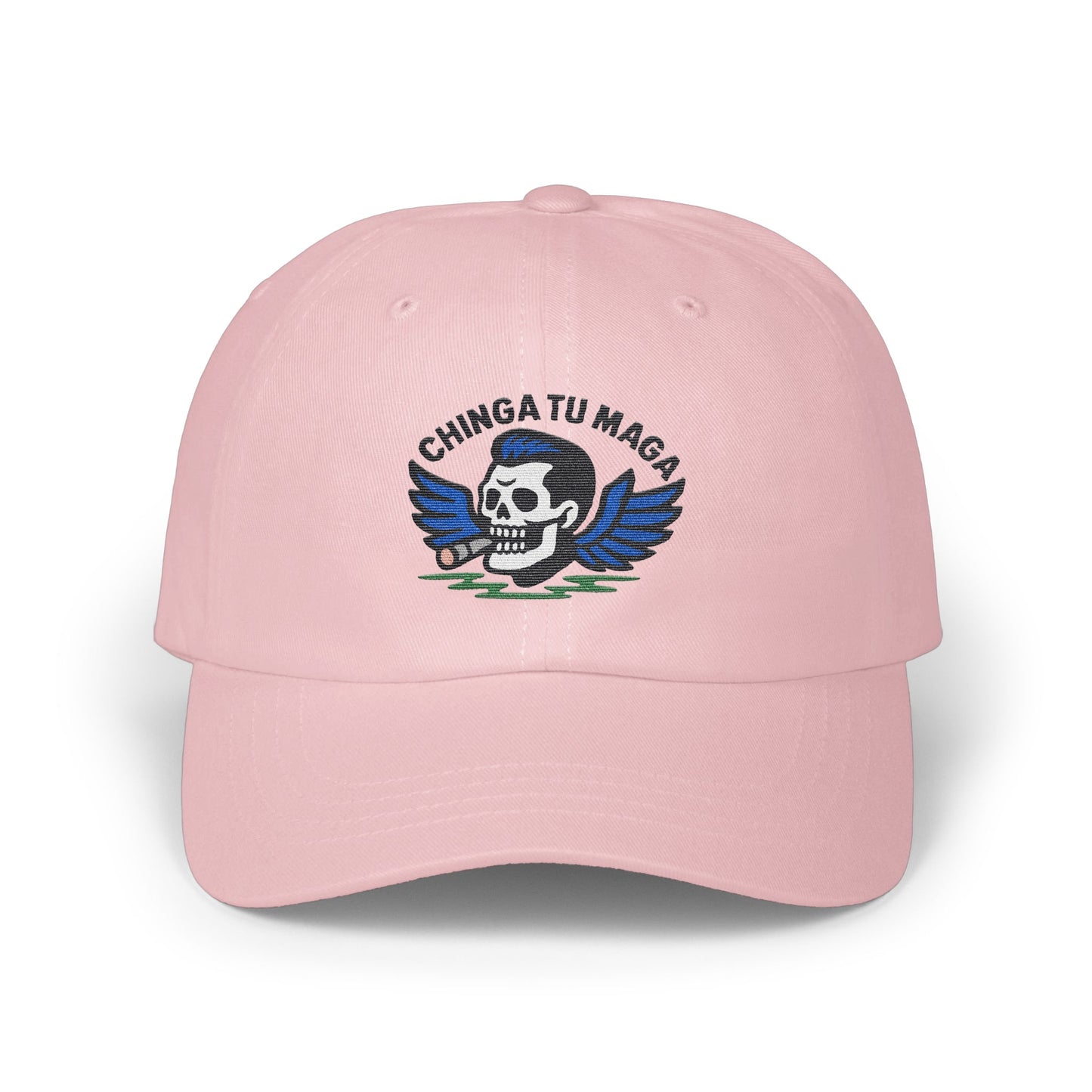 Chinga Tu Maga Skull and Wings Embroidered Cap product
