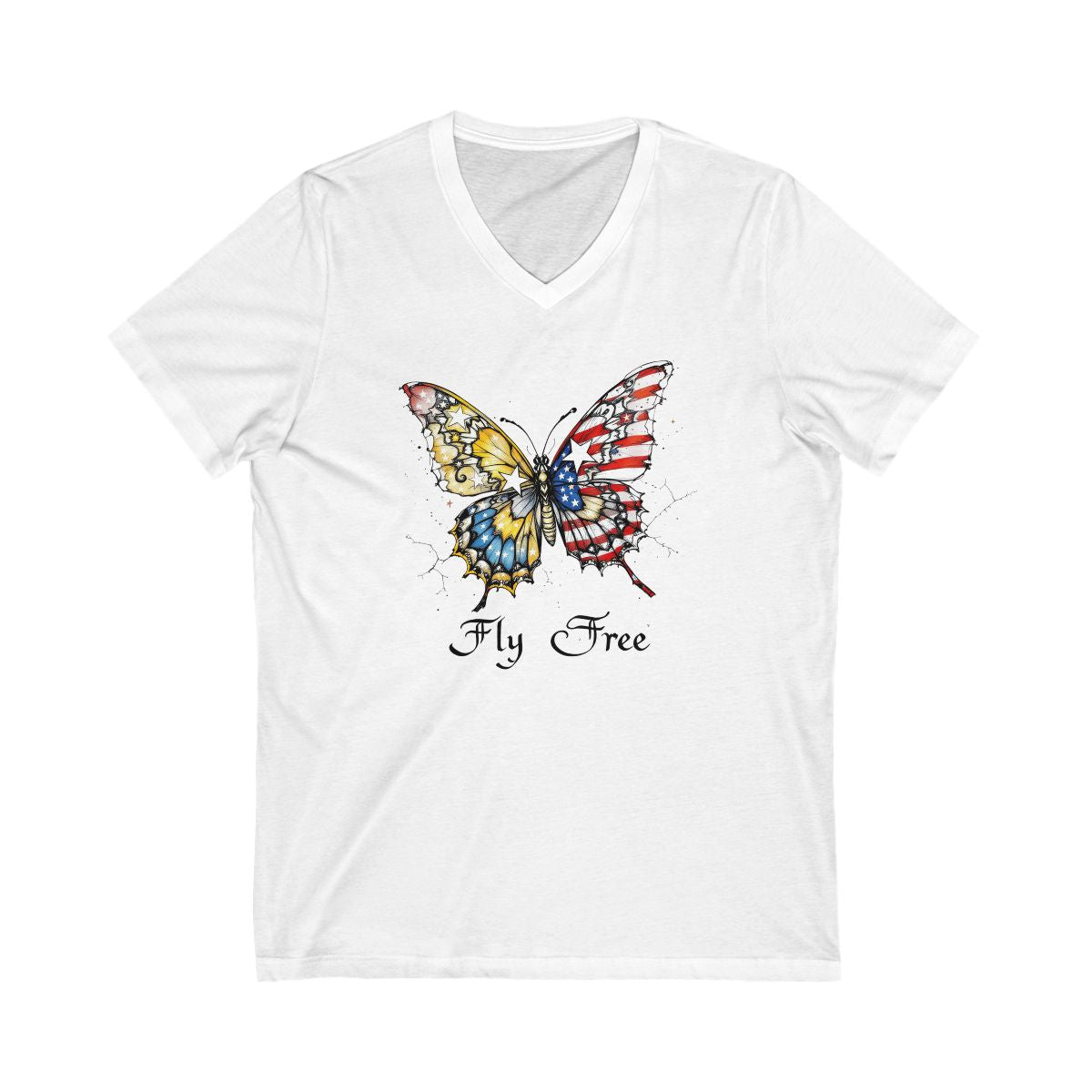 Fly Free Butterfly Patriotic Design T-Shirt product