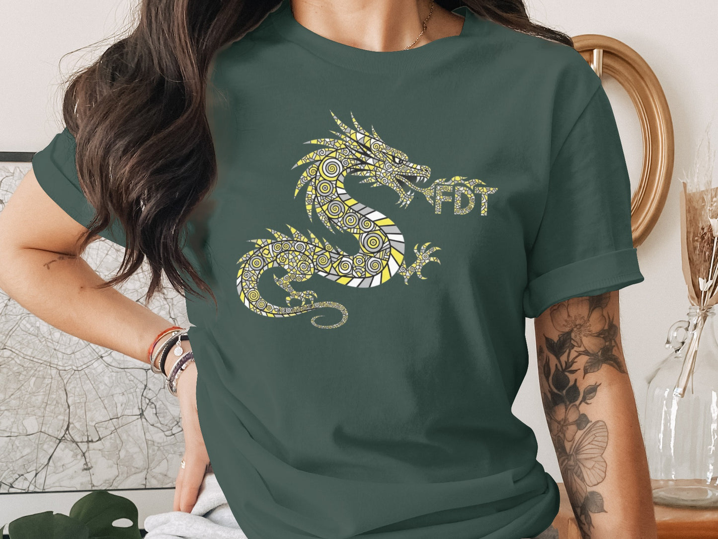 Intricate Dragon Pattern FDT Graphic Tee product