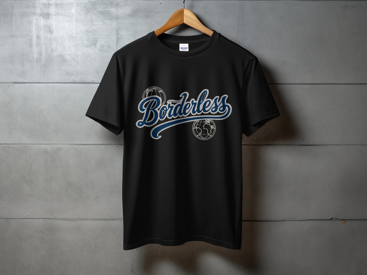 Stylish Borderless Graphic Black T-Shirt product type
