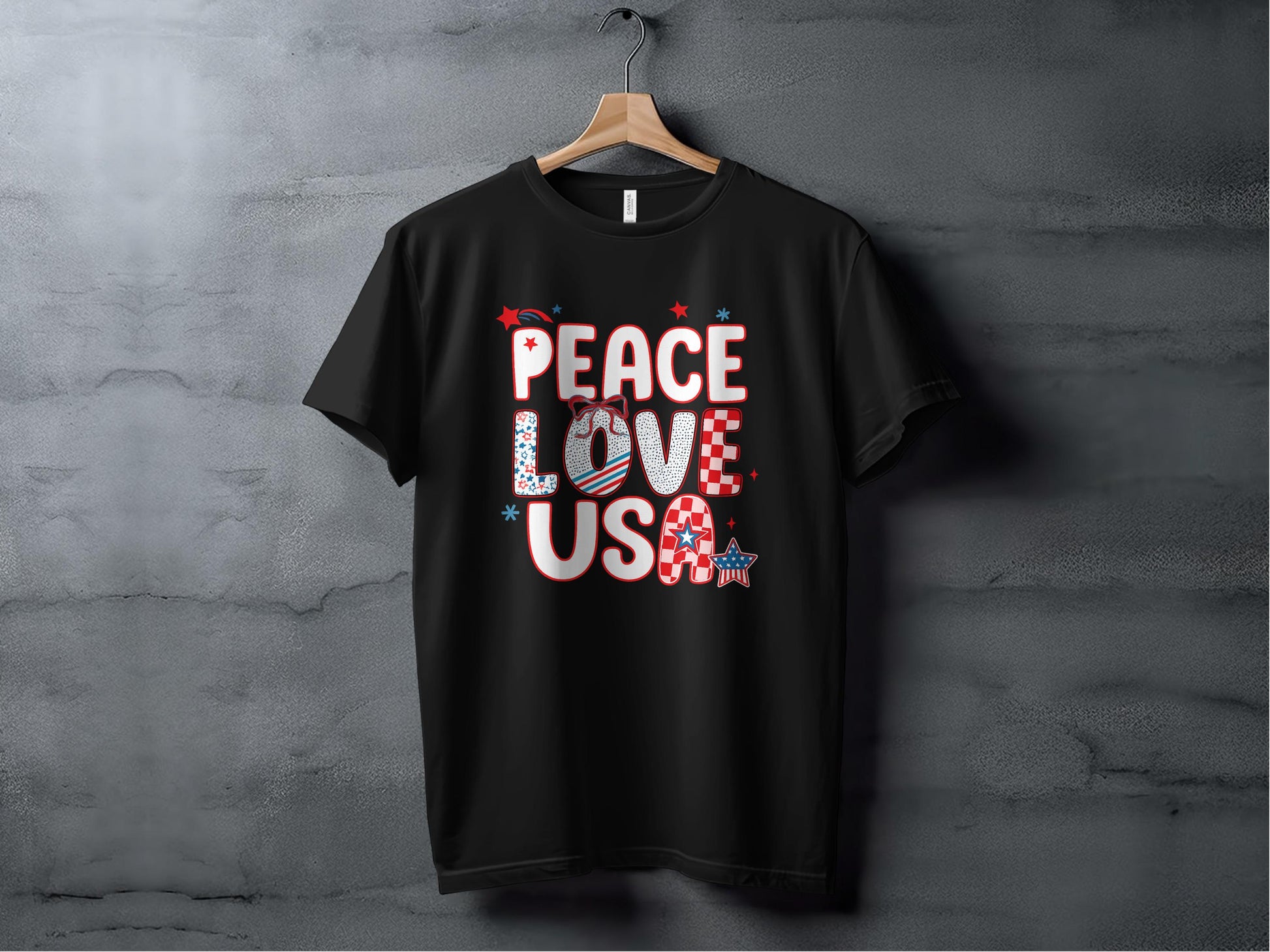 Peace Love USA Graphic Design T-Shirt product type