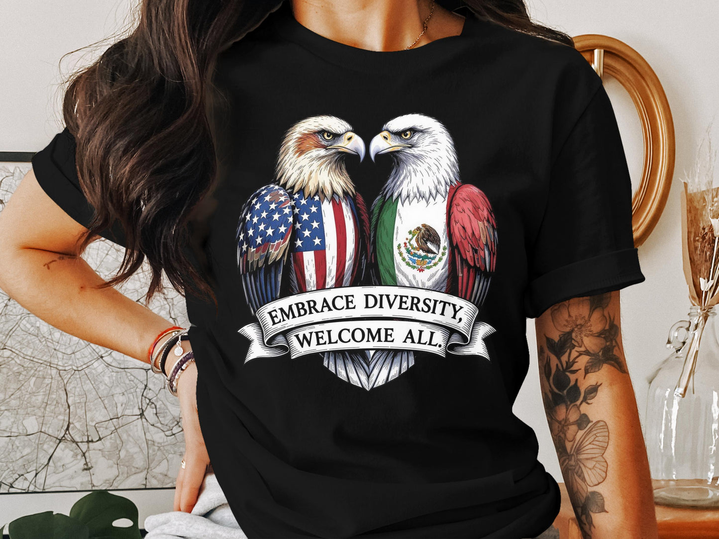 Embrace Diversity Welcome All Eagle Graphic product type