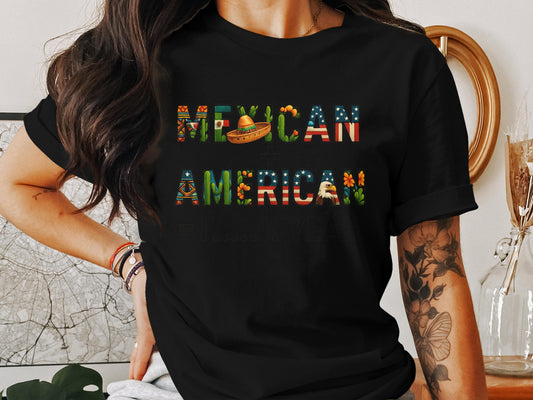 Mexican American Pride Graphic Print T-shirt product