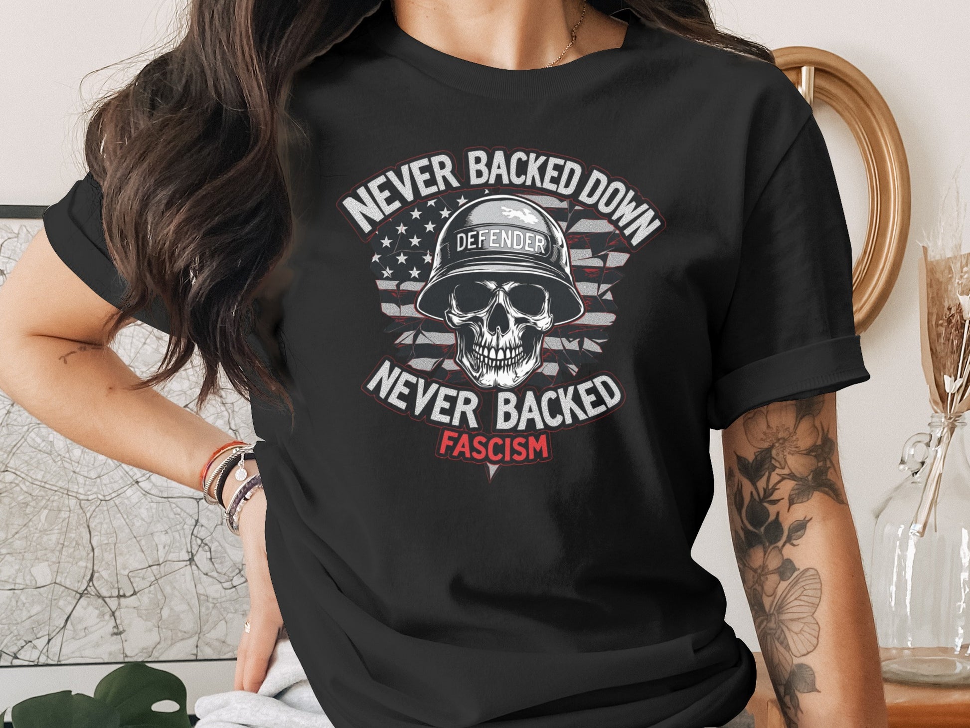 Never Backed Down Never Backed Fascism T-shirt