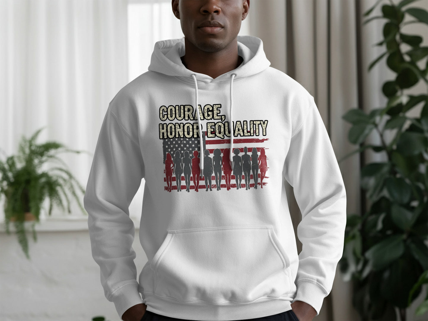 Courage Honor Equality Text Graphic Hoodie product