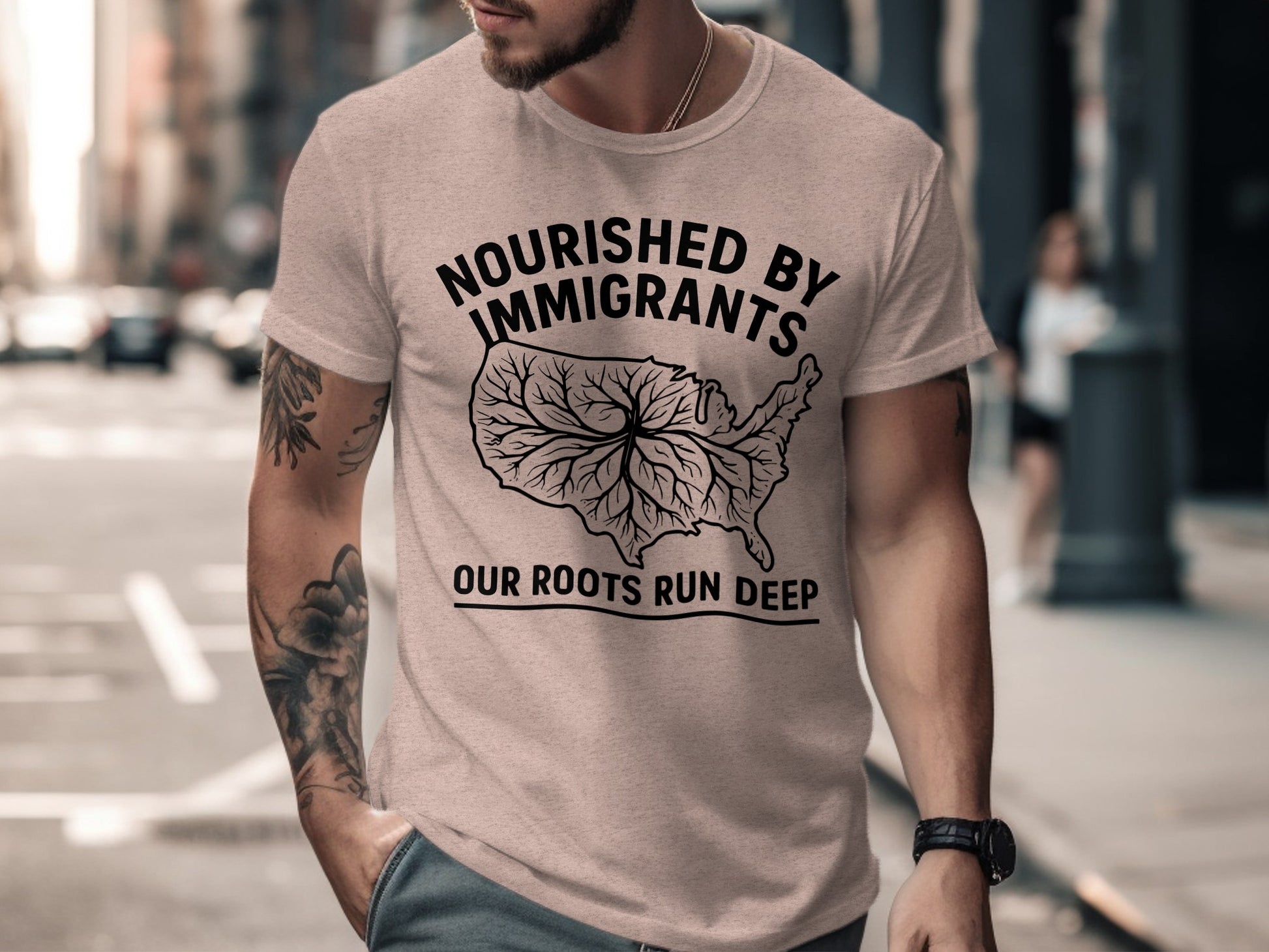 Nourished By Immigrants Our Roots Run Deep T-shirt product