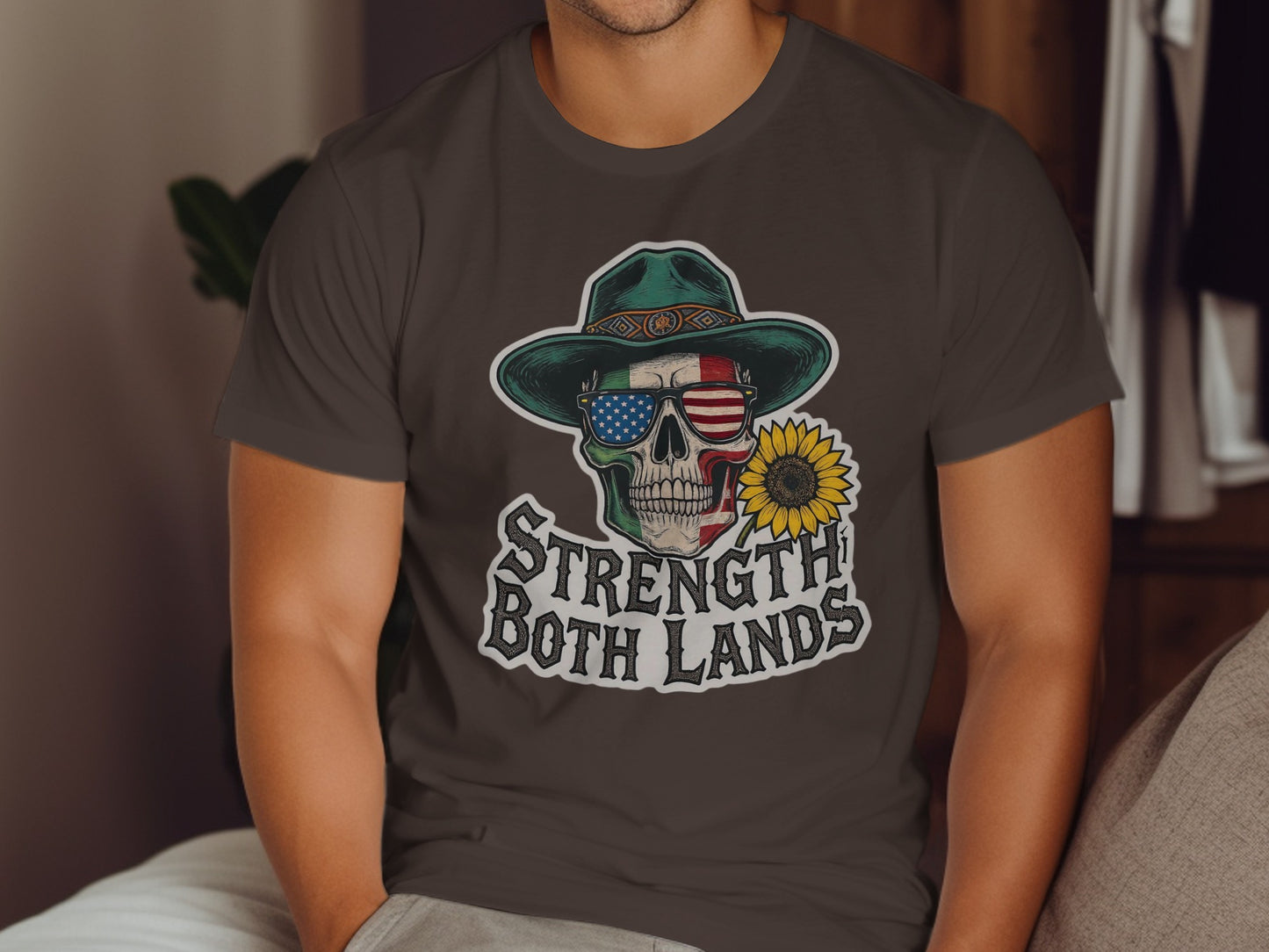 Strength Both Lands Skull Graphic T-Shirt product type