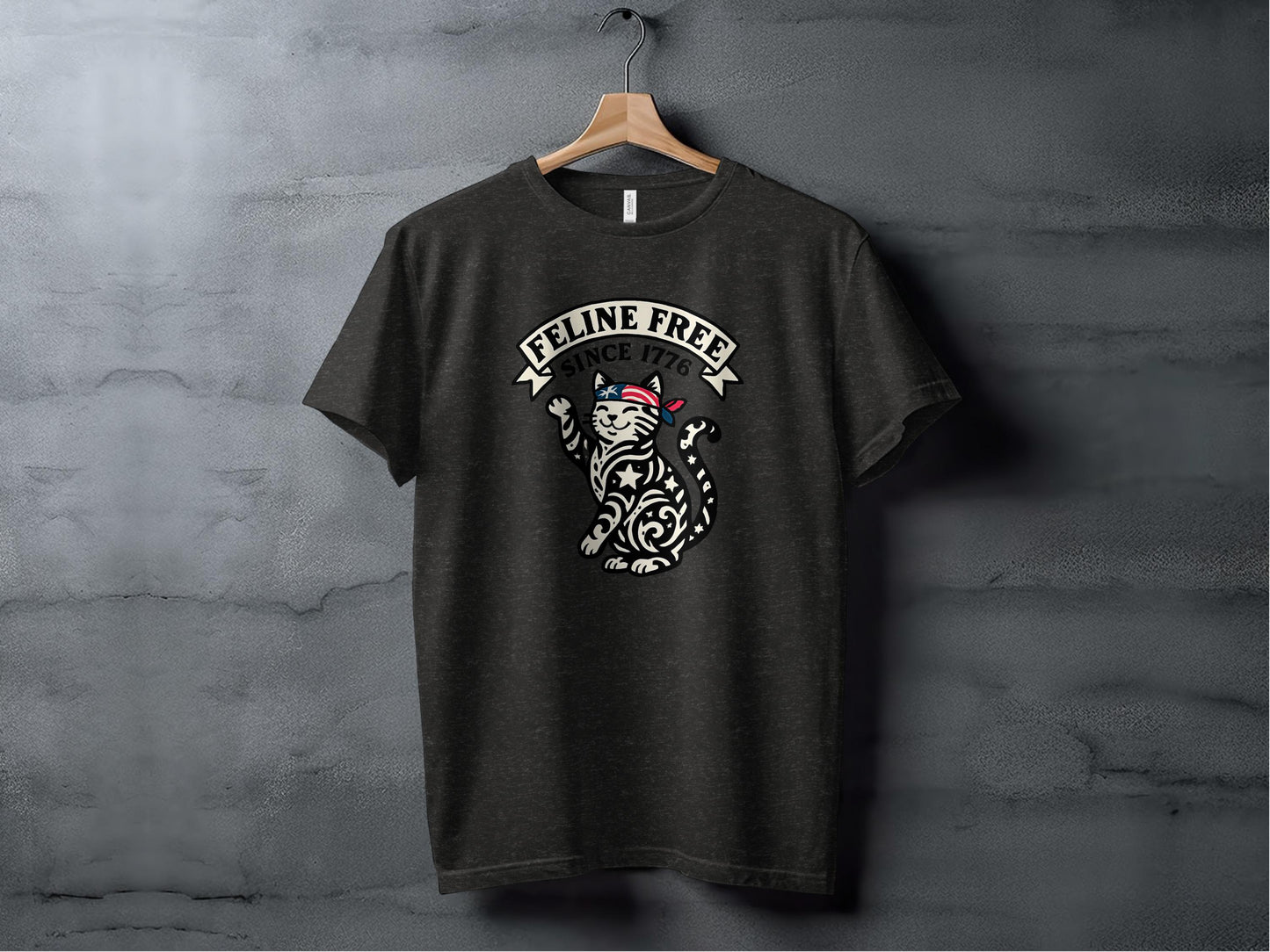 Feline Free Since 1776 Graphic Cat Design T-Shirt product type