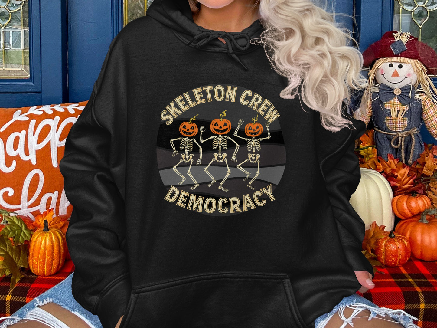 Skeleton Crew Democracy Halloween Hoodie product