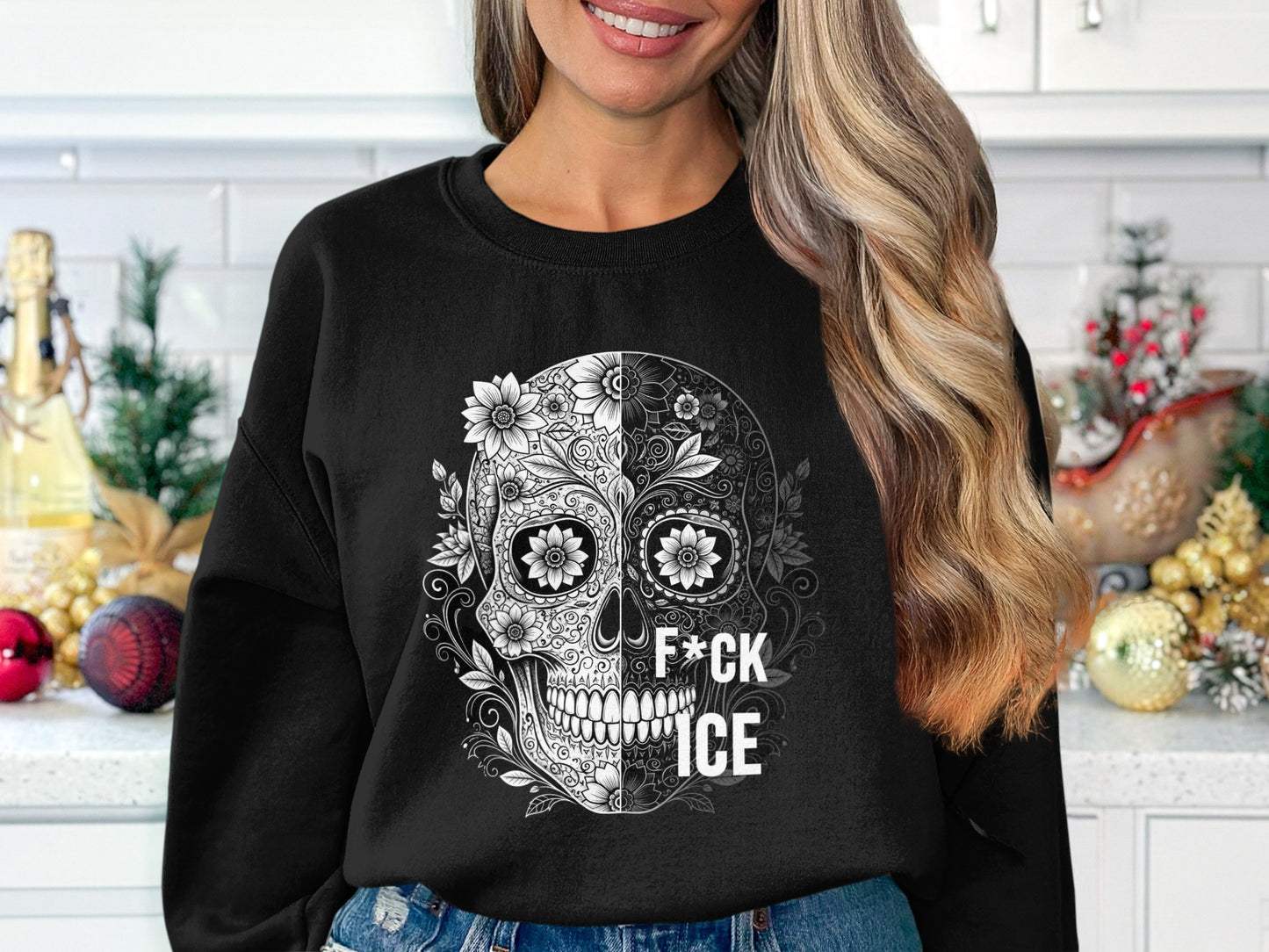 Skull Design F*ck Ice Graphic Sweatshirt product