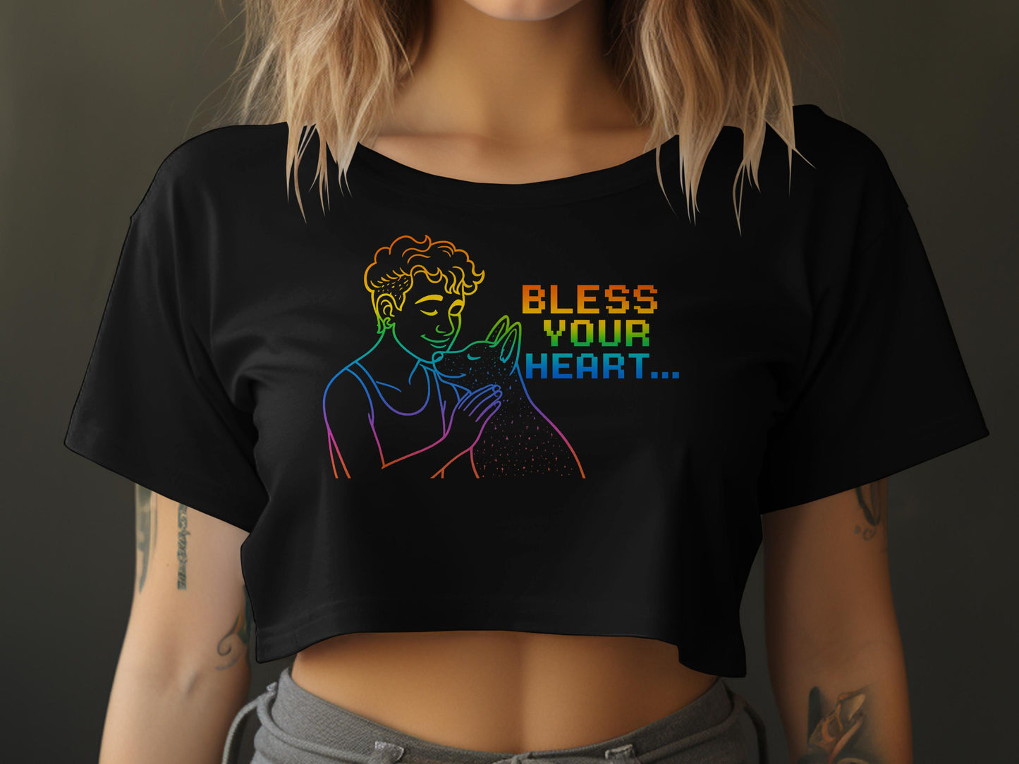 Bless Your Heart Graphic Short Sleeve Crop Top product