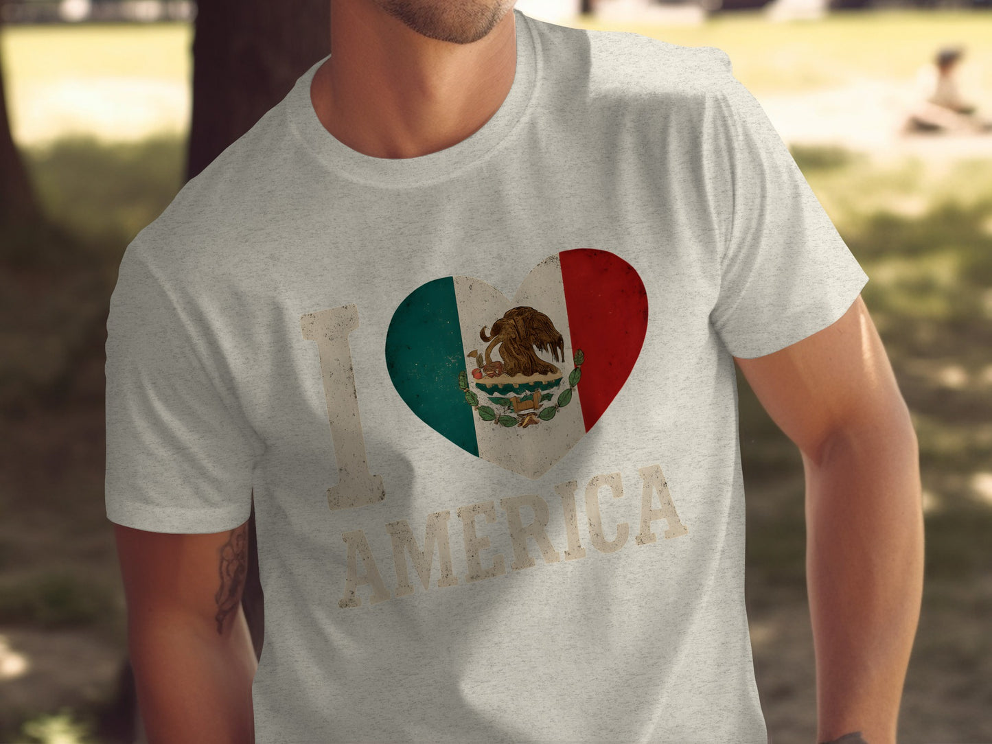 I Love America Mexican Flag Heart Design T-shirt product type