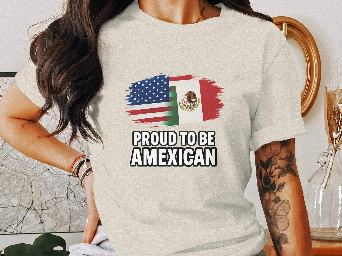 Proud to Be American and Mexican Graphic T-Shirt product type