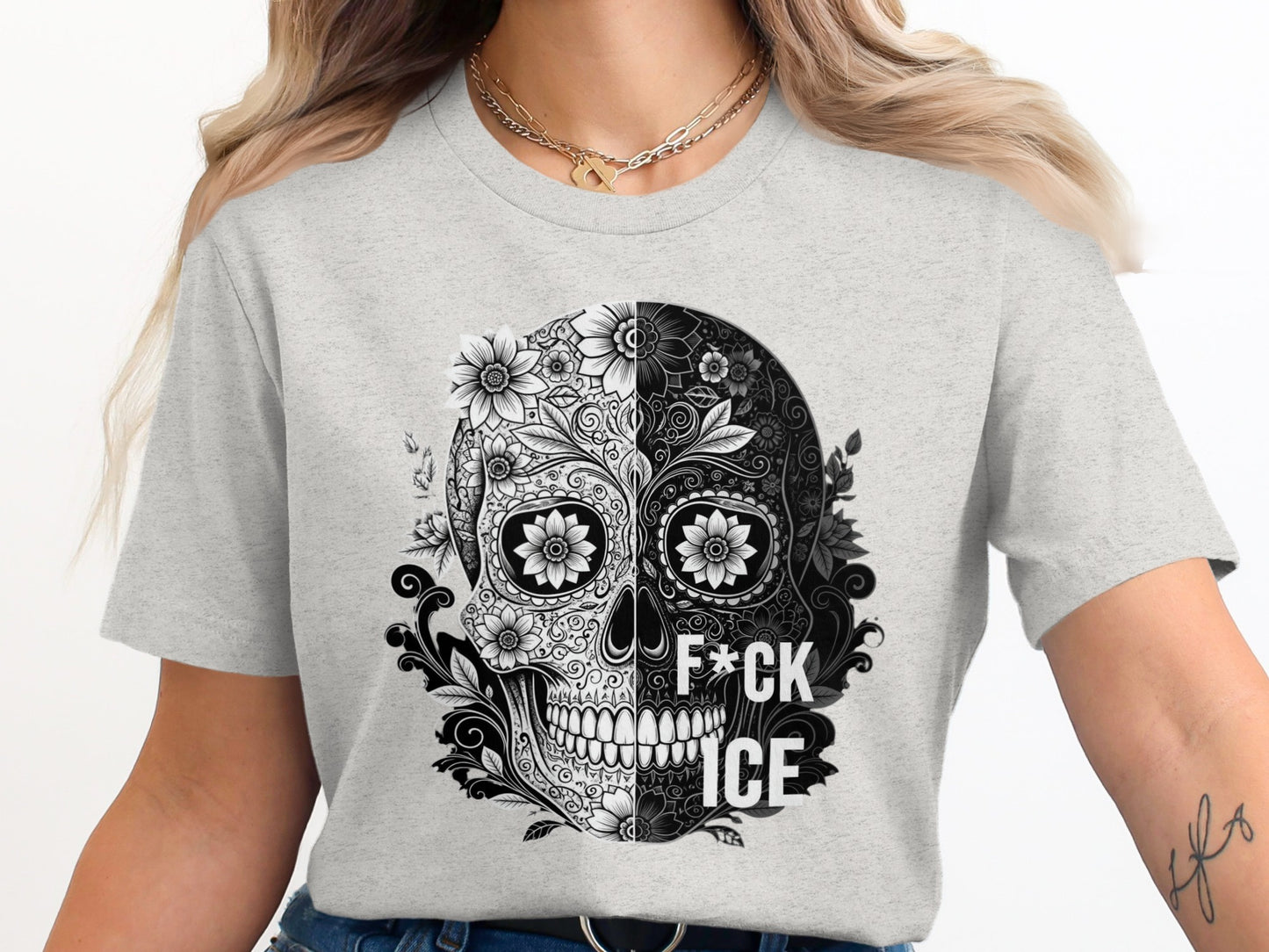 Day of The Dead Skull Graphic Tee Shirt product