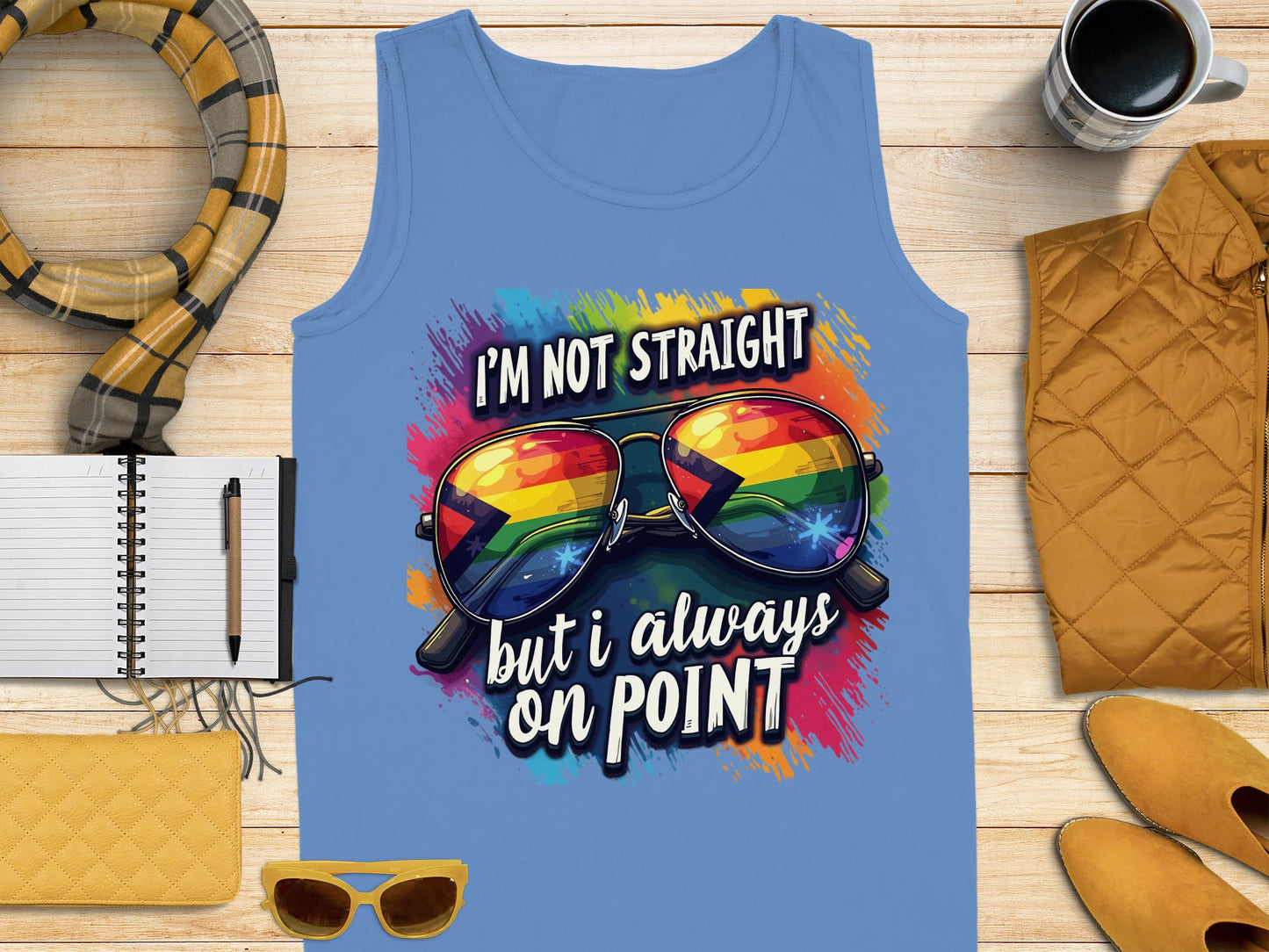 Colorful I'm Not Straight Always on Point Tank Top product type