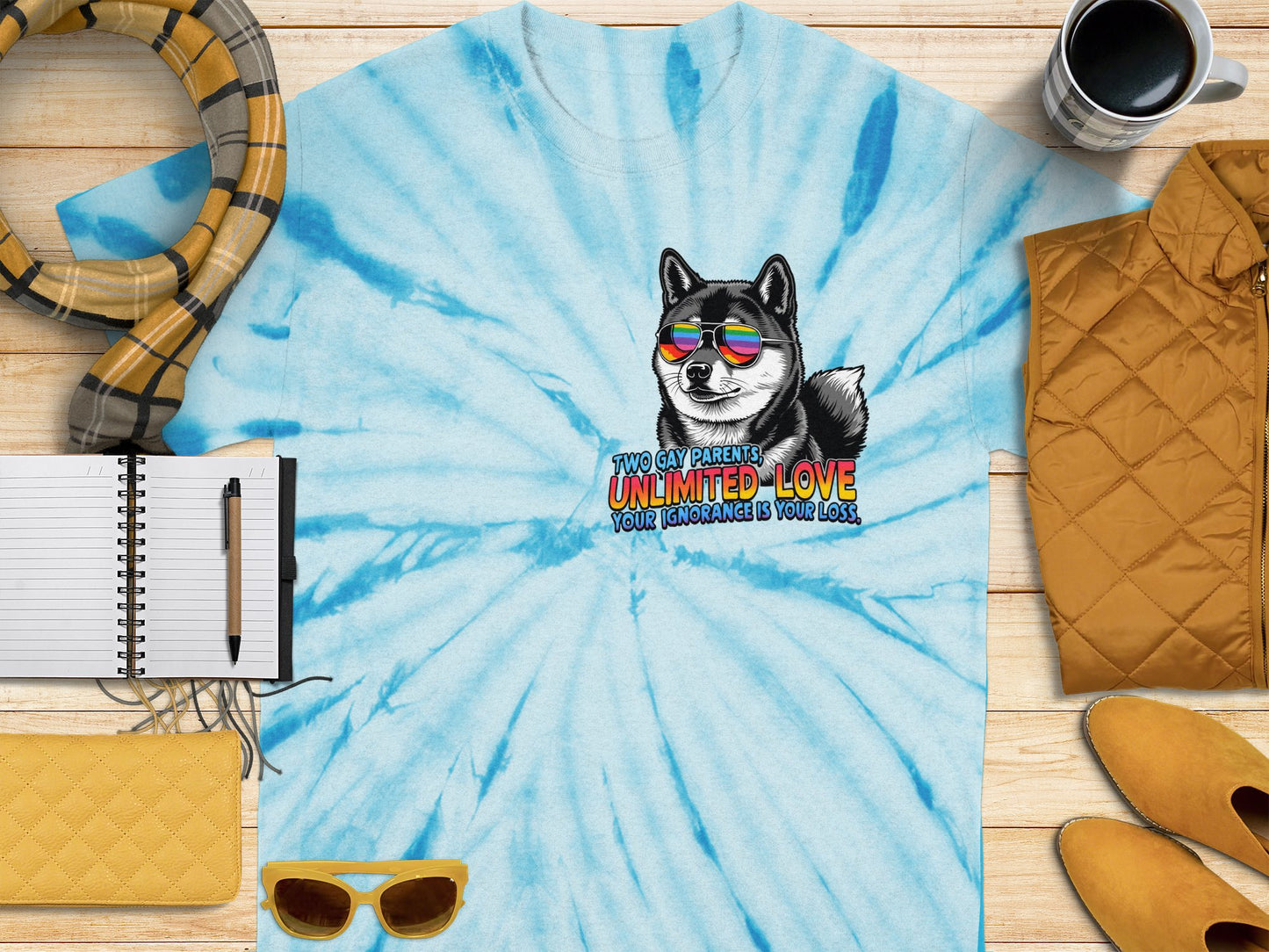 Unlimited Love Dog Wearing Sunglasses Print T-Shirt product type