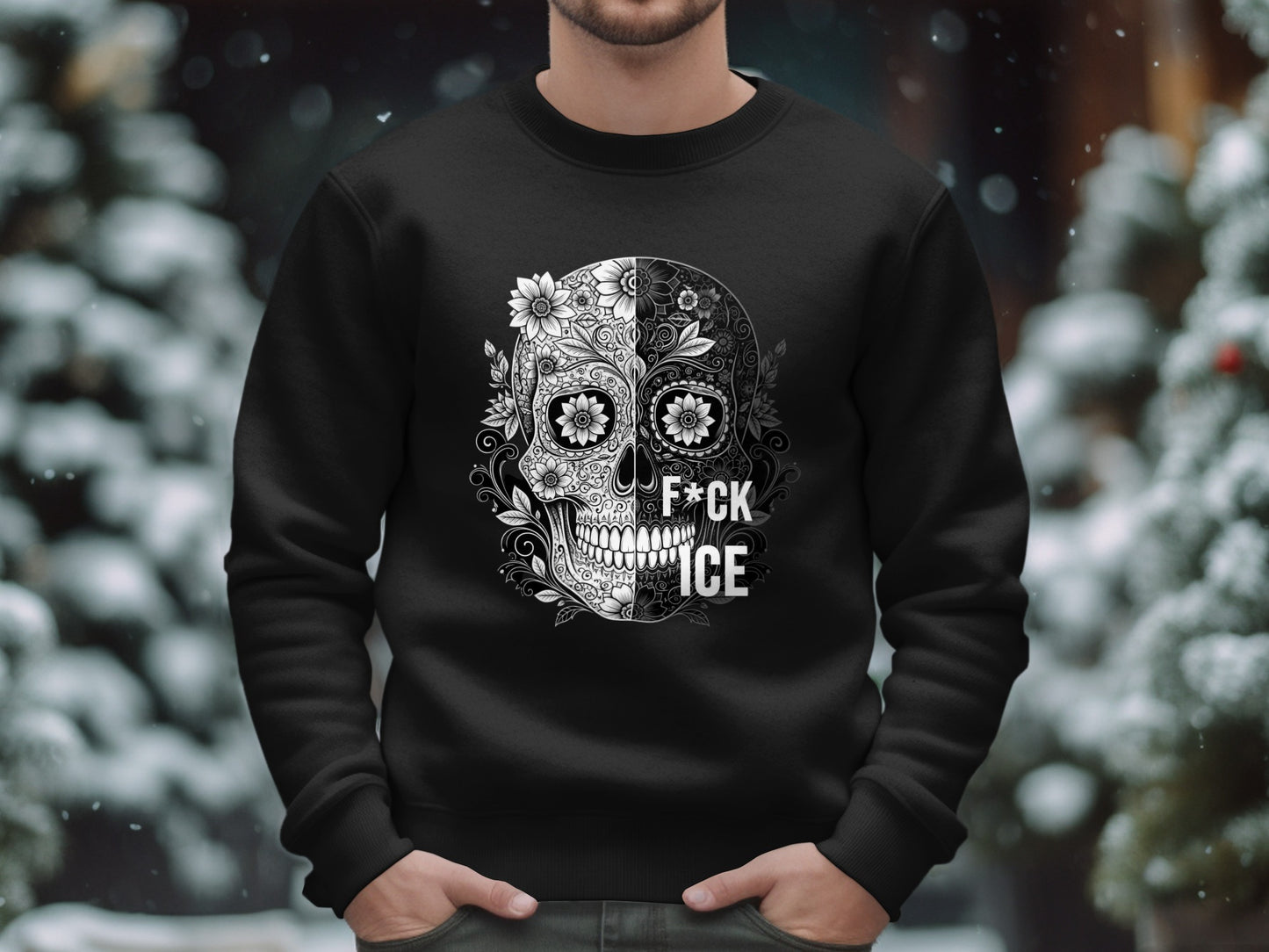 Skull Design Graphic Print Crew Neck Sweatshirt product