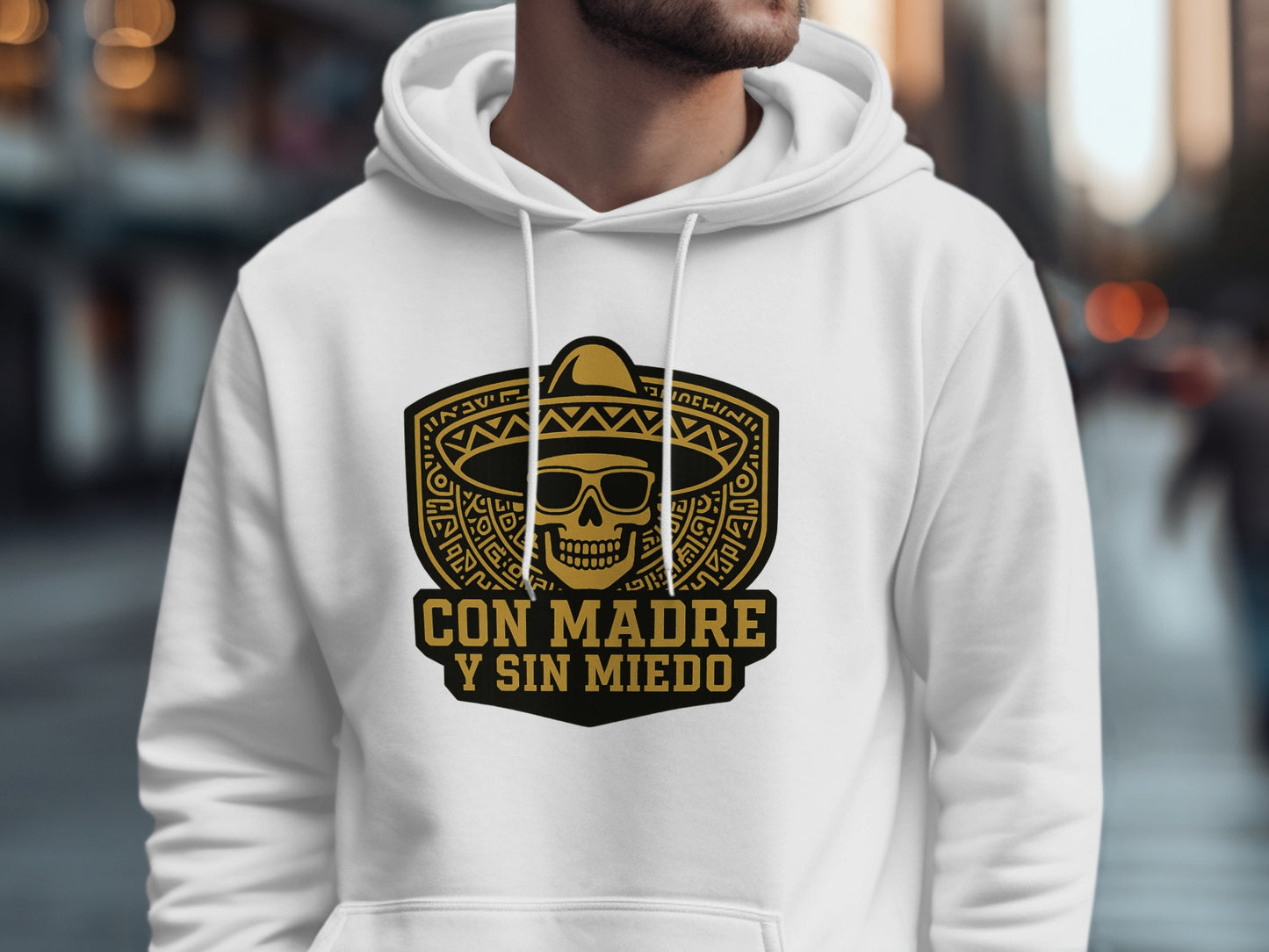 Con Madre y Sin Miedo White Hoodie Product Type