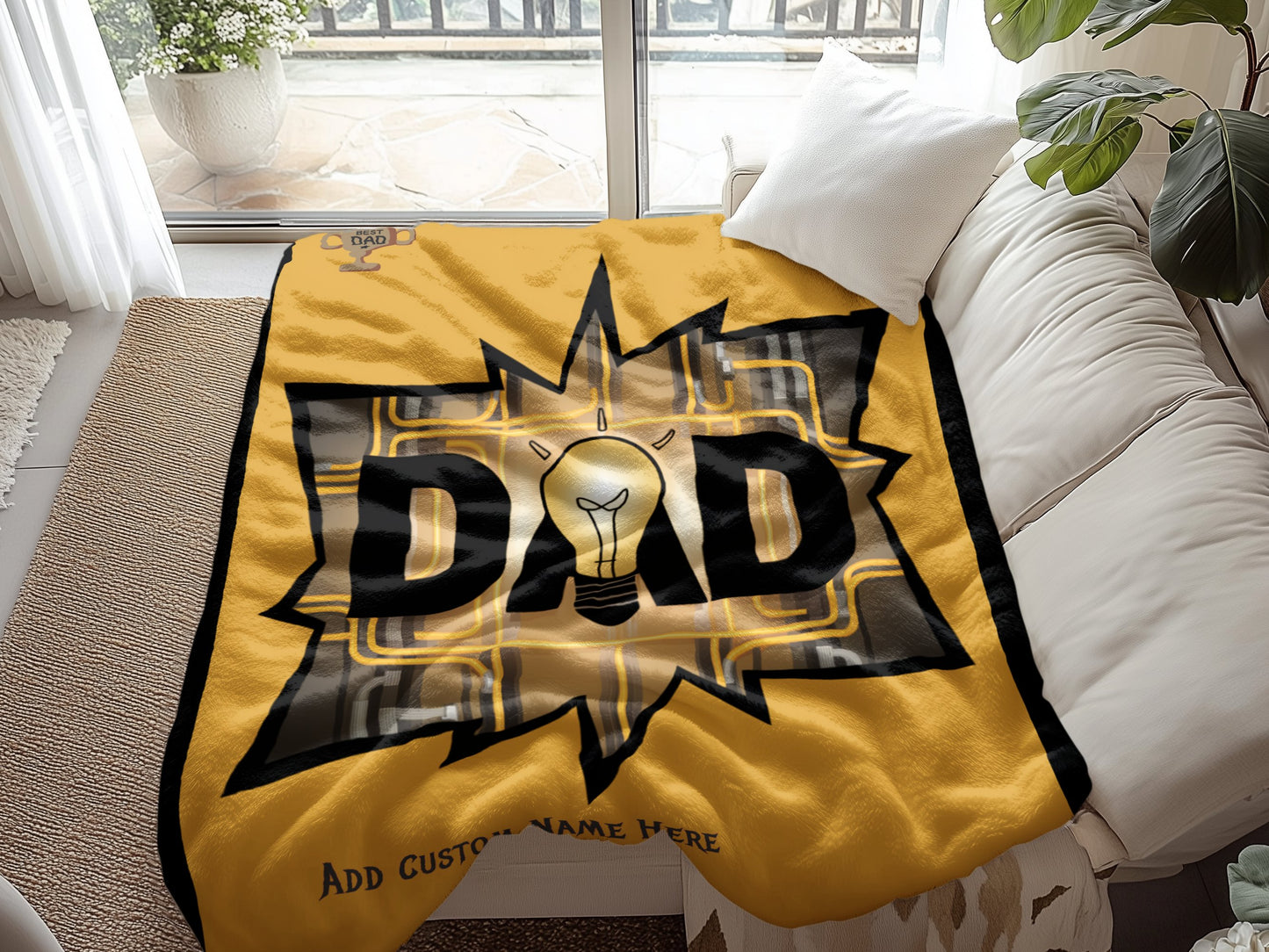 Blanket with Creative Dad Lightbulb Design Blanket Product