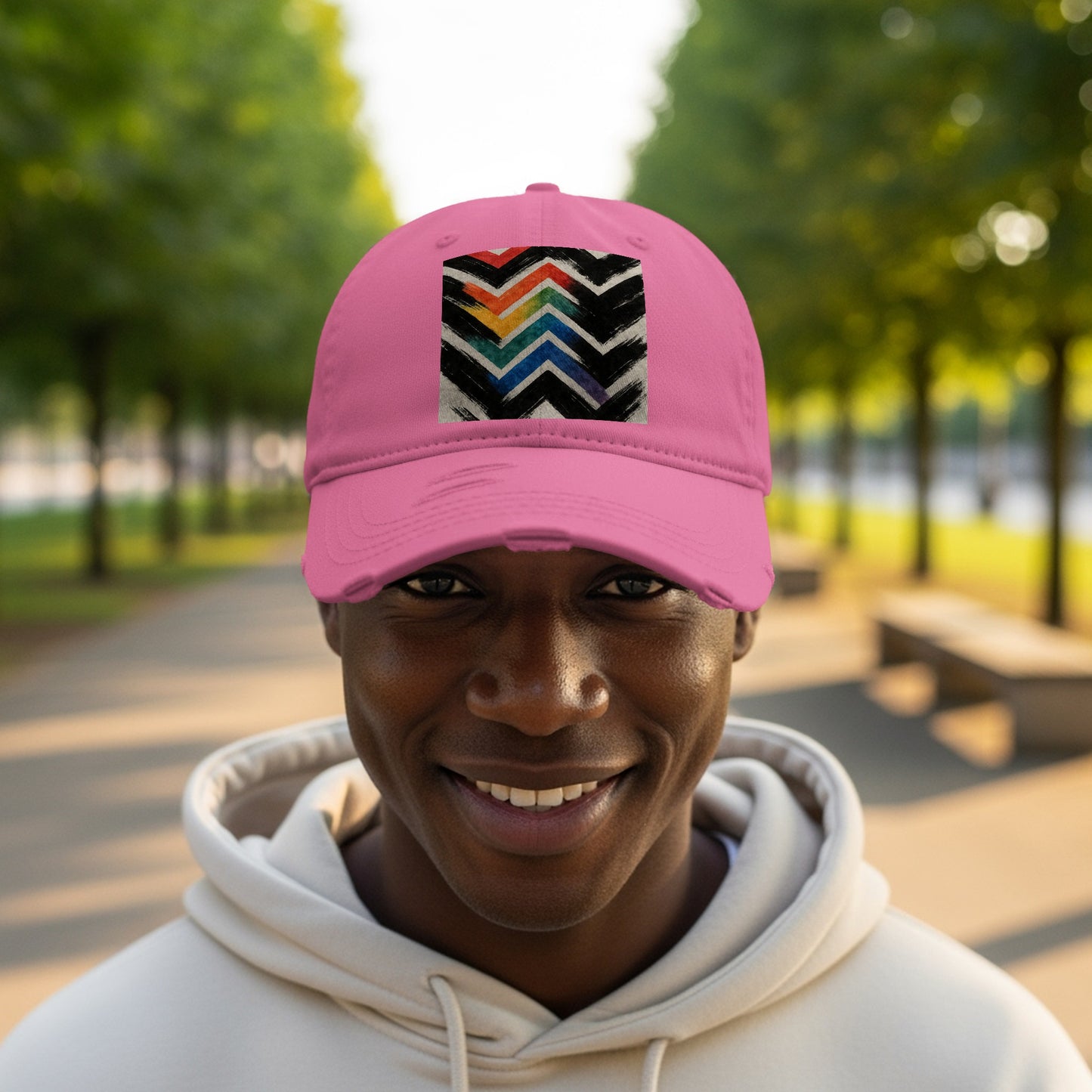 Colorful Zigzag Patterned Pink Baseball Cap product