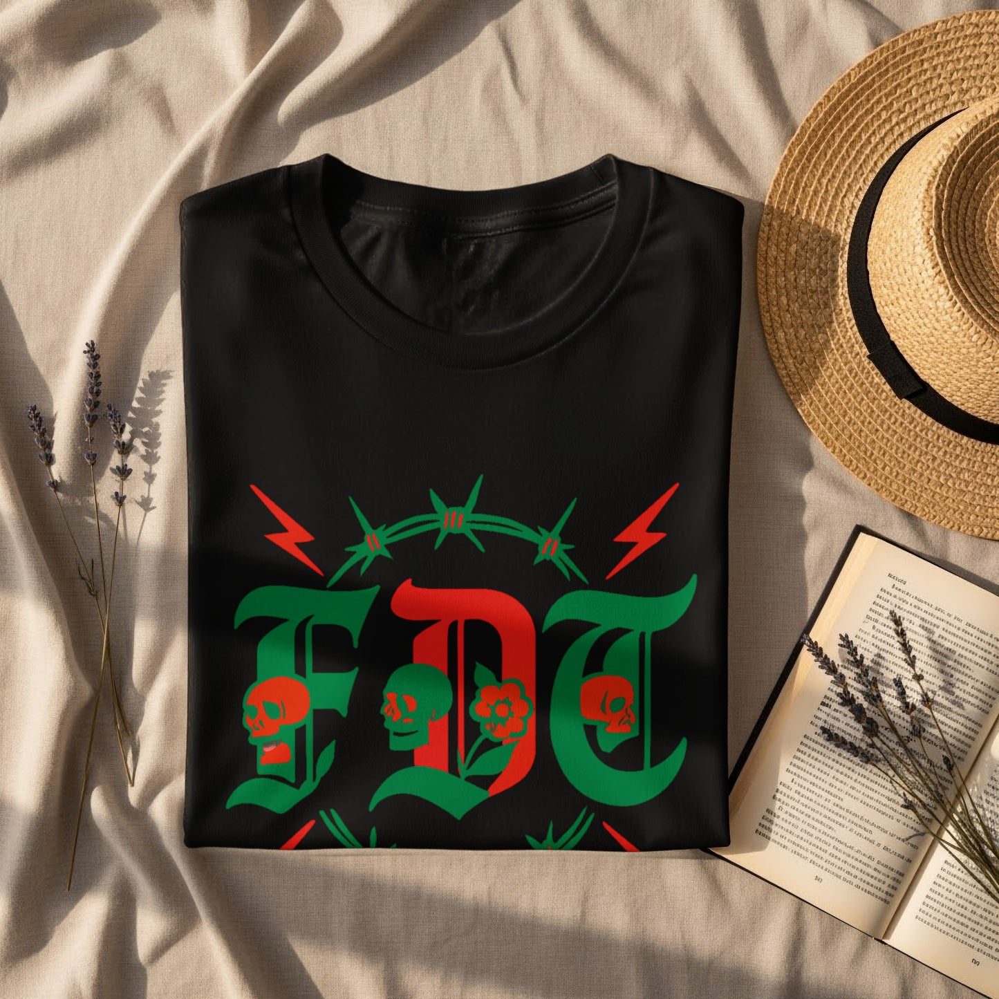 Bold Graphic Skull Design Black T-shirt product