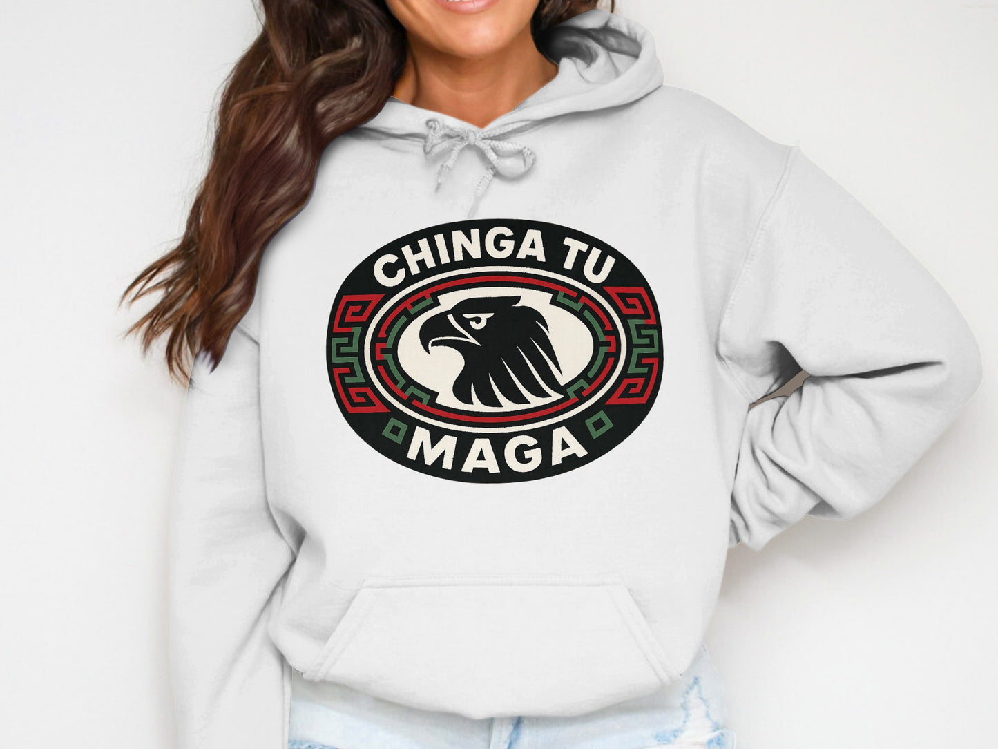 Chinga Tu Maga Hoodie with Eagle Graphic Design product