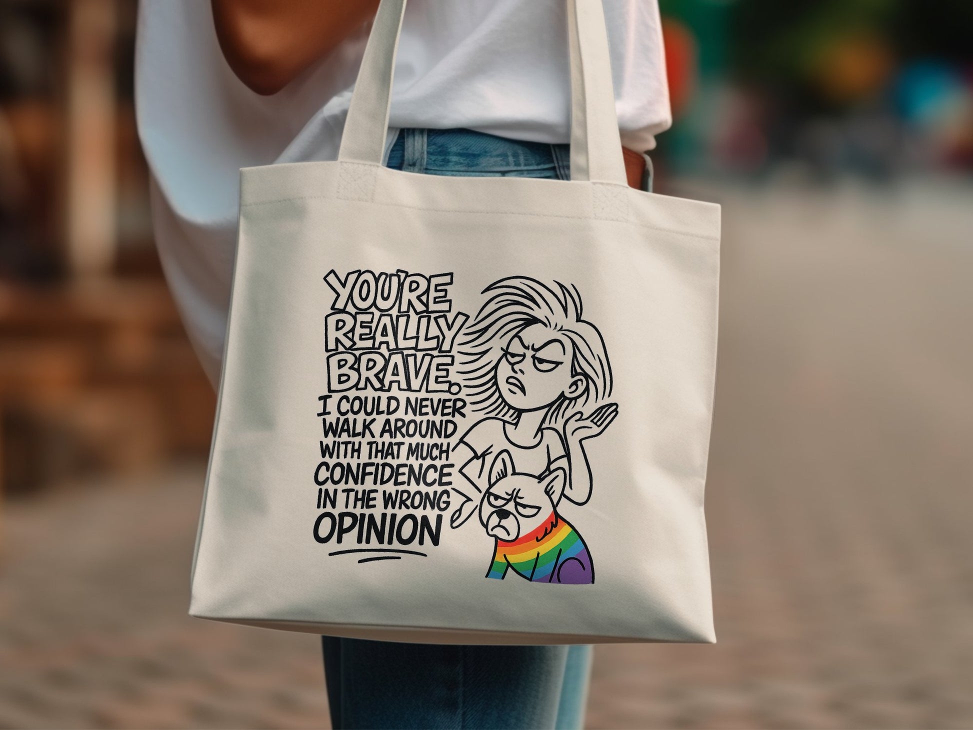 You're Really Brave Opinion Confidence Tote Bag product type