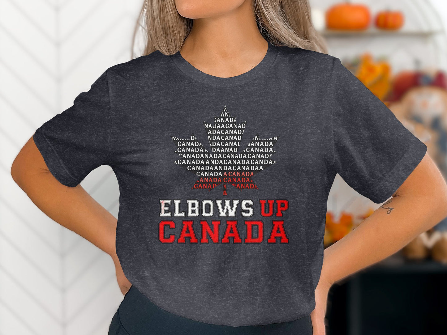 Elbows Up Canada Maple Leaf Design T-Shirt product type