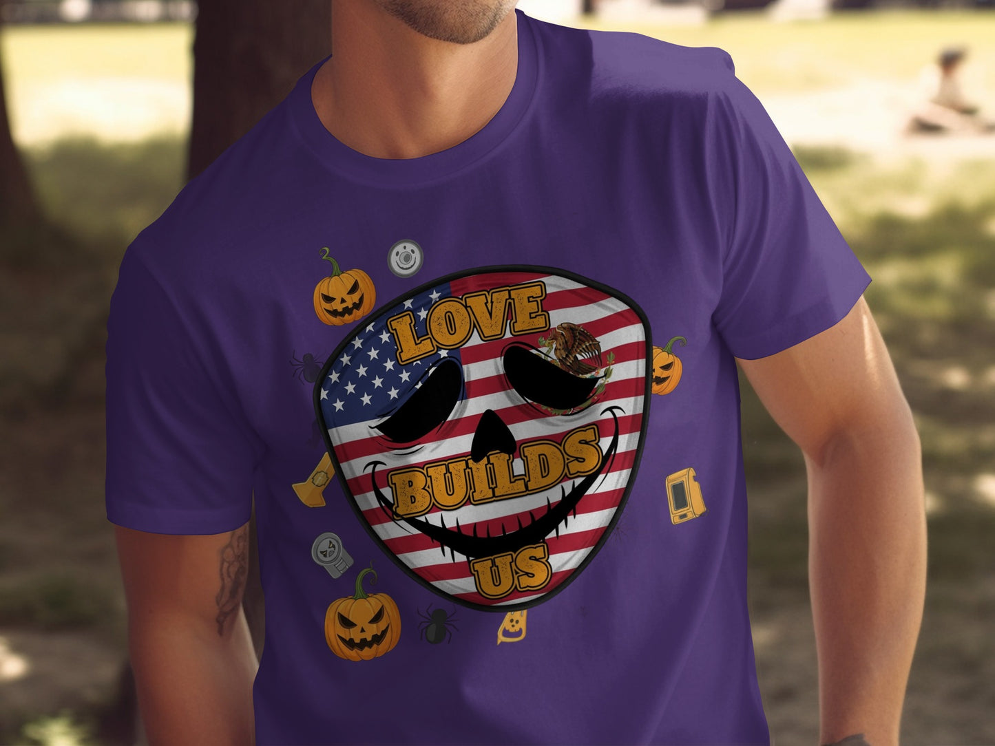Love Builds Us Patriotic Halloween T-shirt product