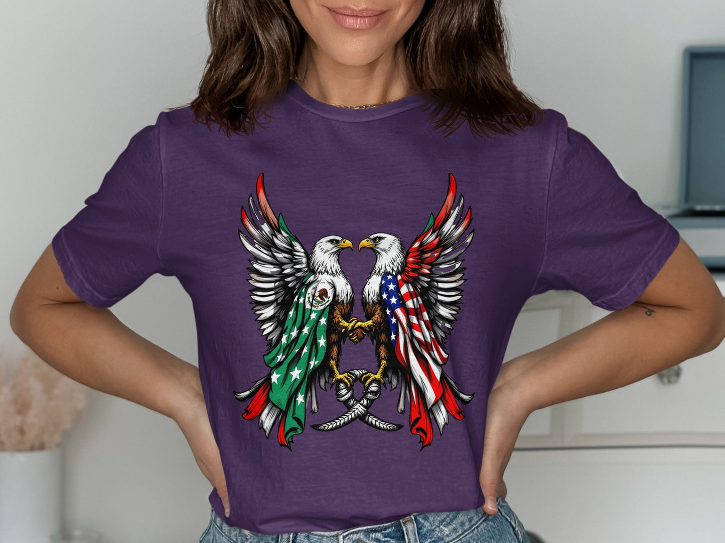 Vibrant Patriotic Eagle Design Shirt product type
