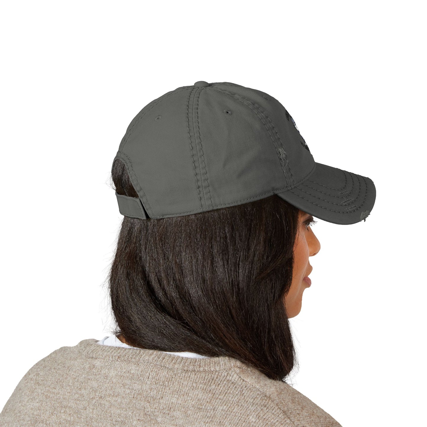 4th of July Hat Distressed Cat Dad Hat with Embroidery | Casual Fashion, Gifts for Cat Lovers, Outdoor Style, Father's Day, Everyday Wear