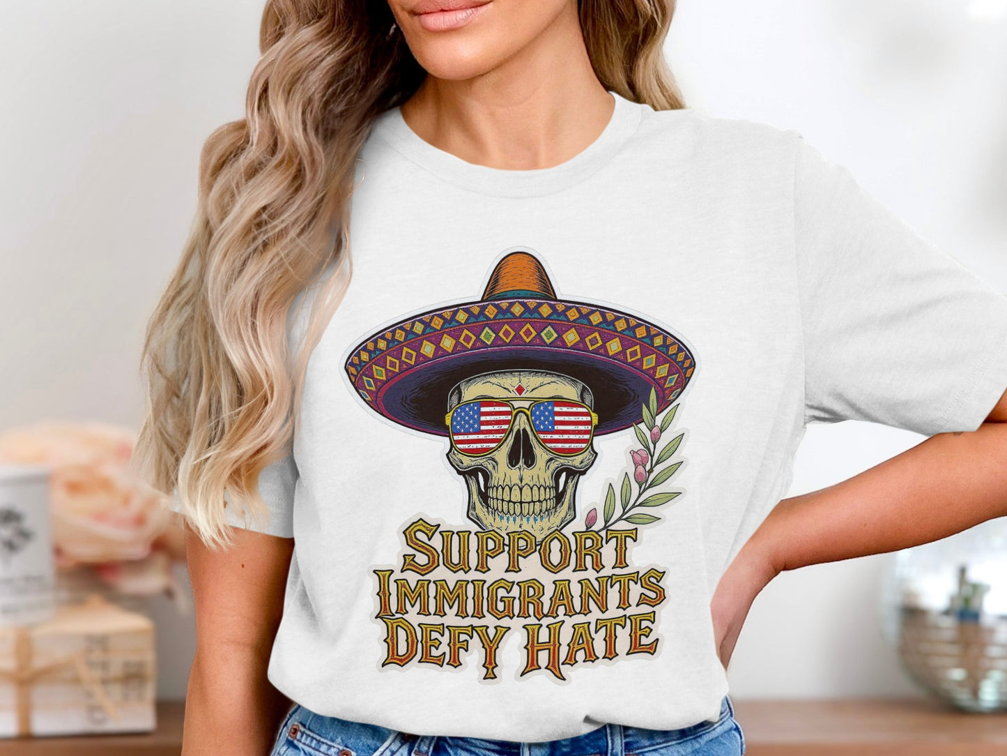 Support Immigrants Defy Hate Graphic T-Shirt product type