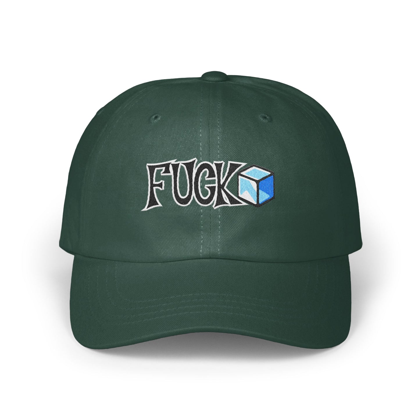 Stylish Dark Green Embroidered Fuck Cap product type