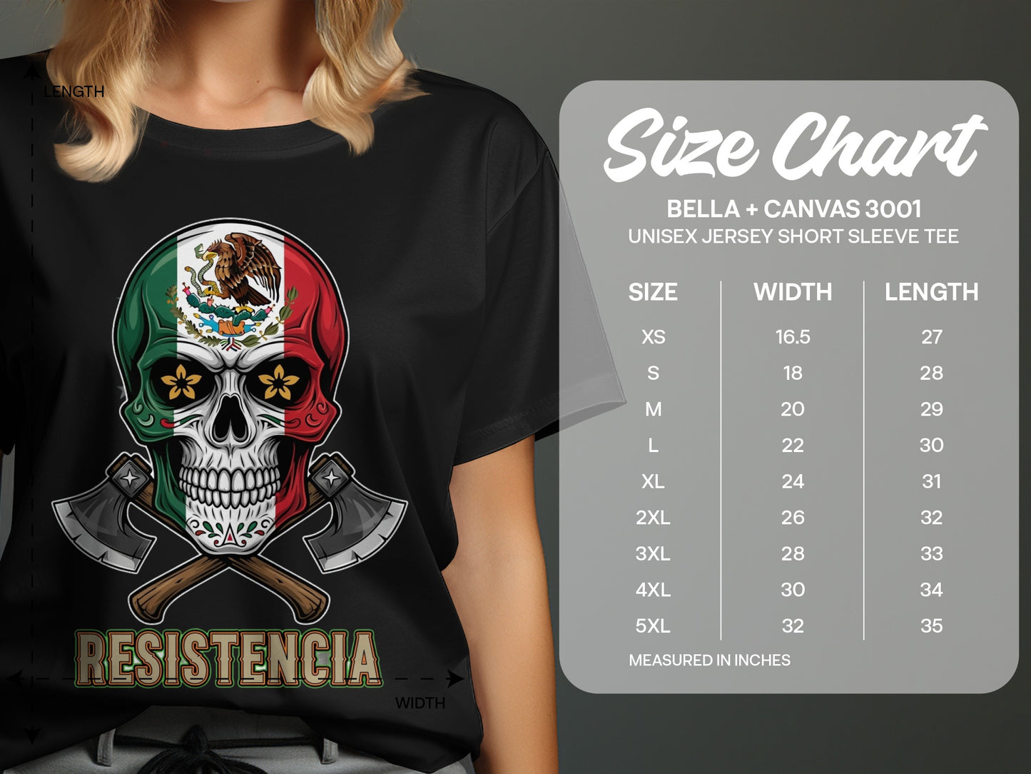 Mexican Flag Skull Design Unisex Jersey Short Sleeve Tee product type