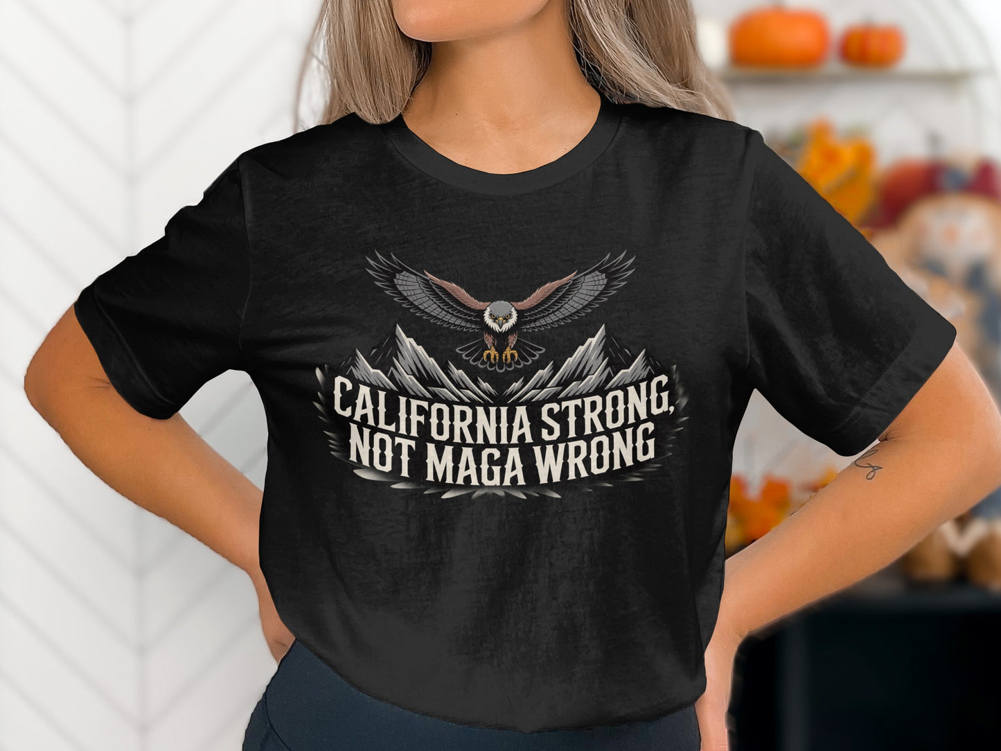California Strong Not Maga Wrong Black T-Shirt product type