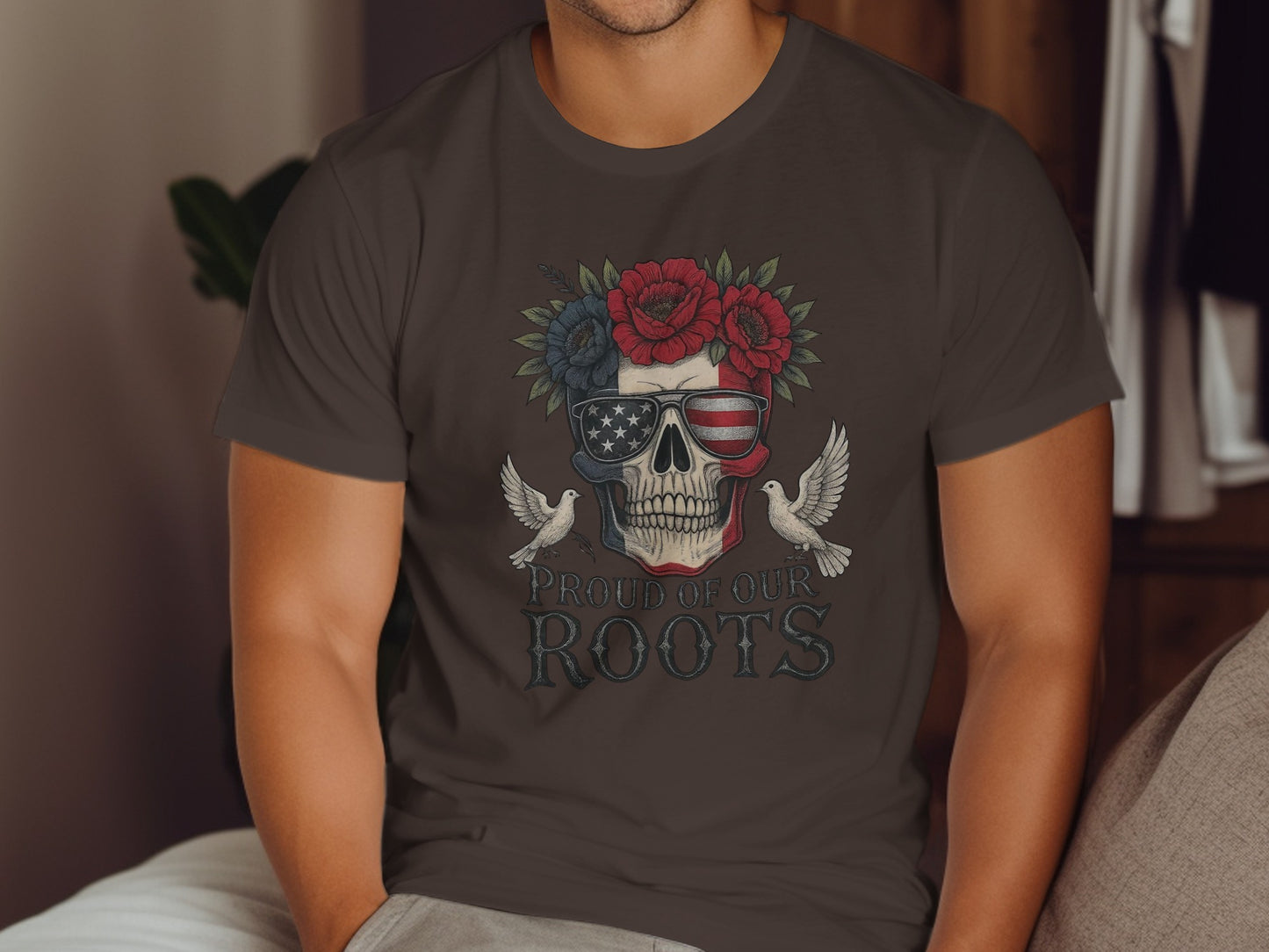 Proud of Our Roots Skull Print T-shirt product type