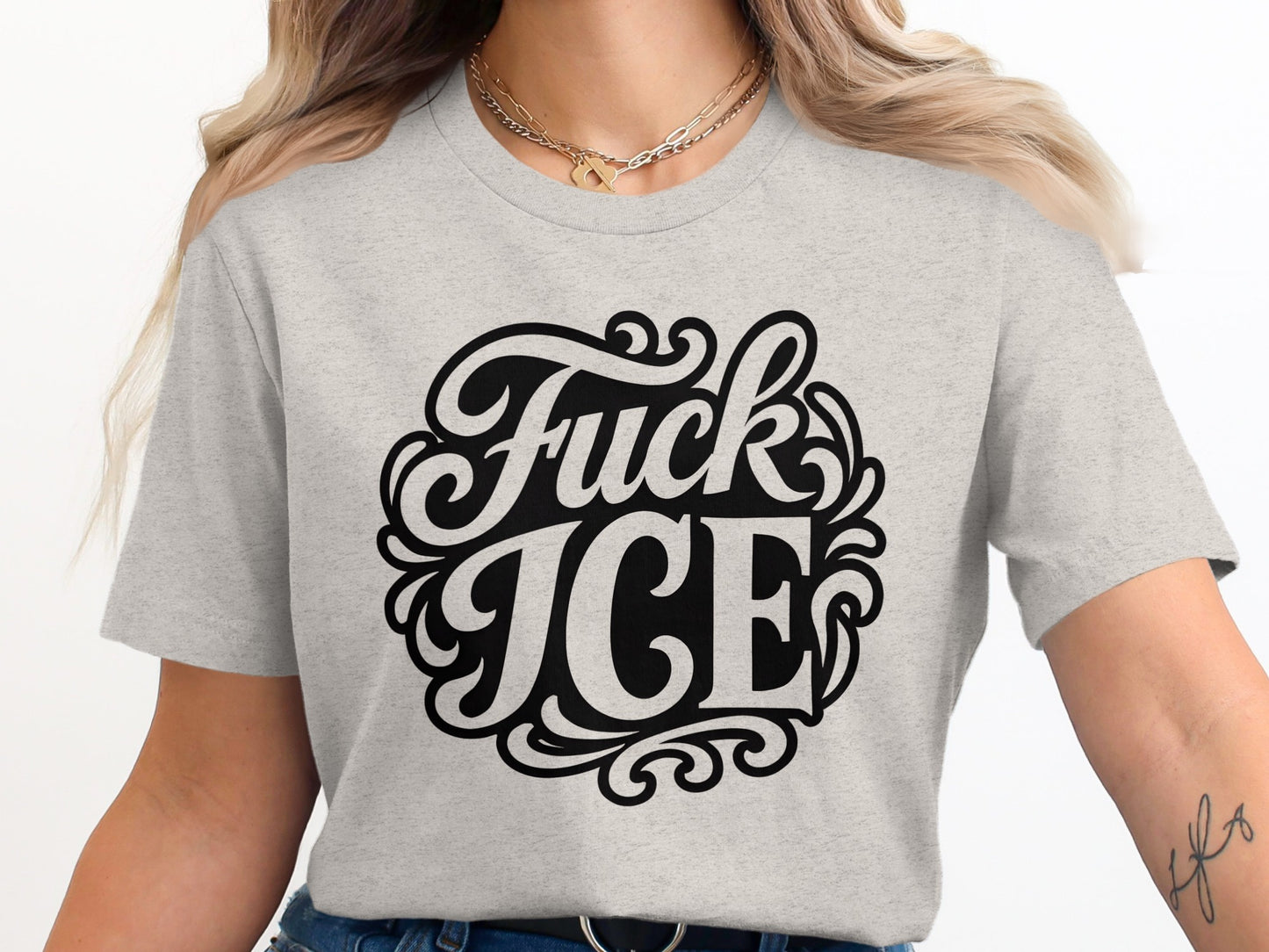 Bold Statement Fuck ICE Graphic Tee Shirt product