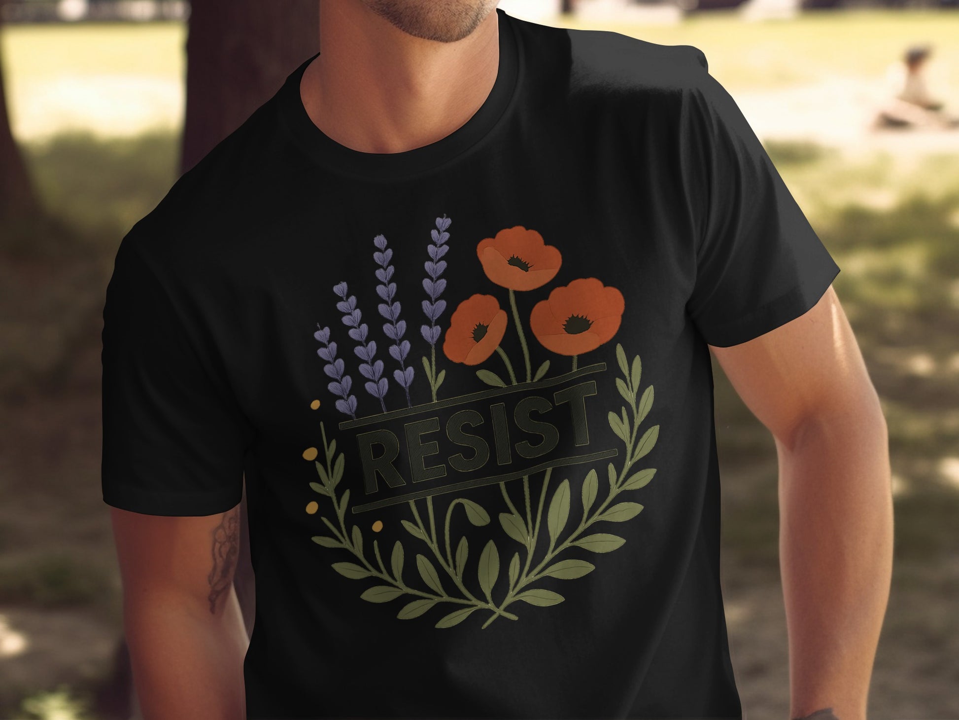 Resist Floral Design Graphic Unisex T-Shirt product