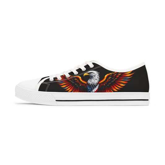 Bold Eagle Women's Low Top Sneakers, Casual Sneakers, Art Sneakers, Summer Footwear, Eagle Design Sneakers, Unique Women's Shoes