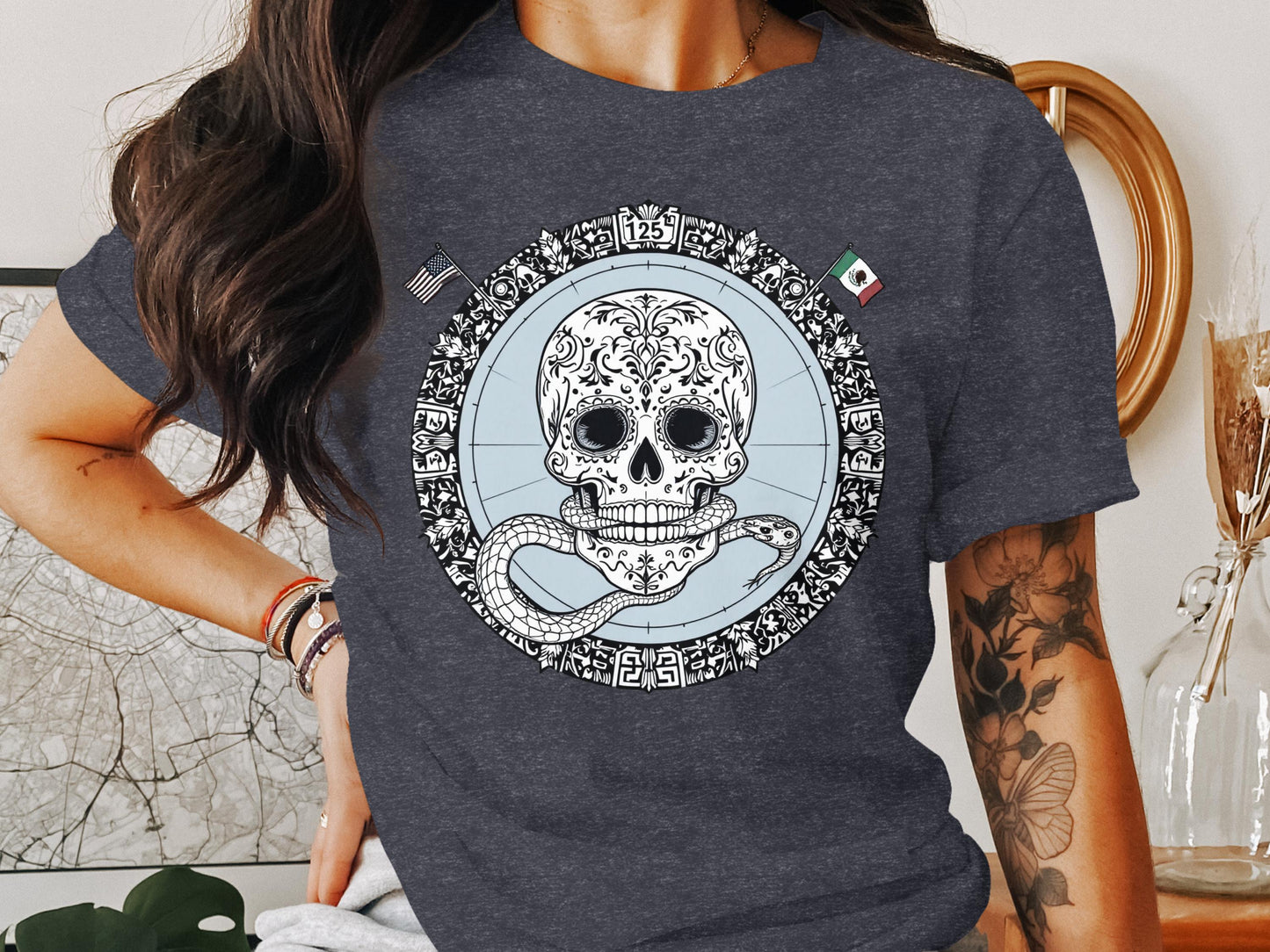 Skull and Snake Design Graphic Tee product type