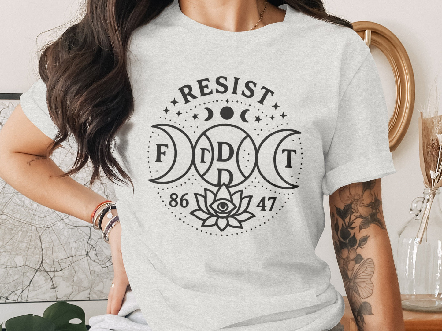 Resist Lunar Phases Graphic Short Sleeve Top product