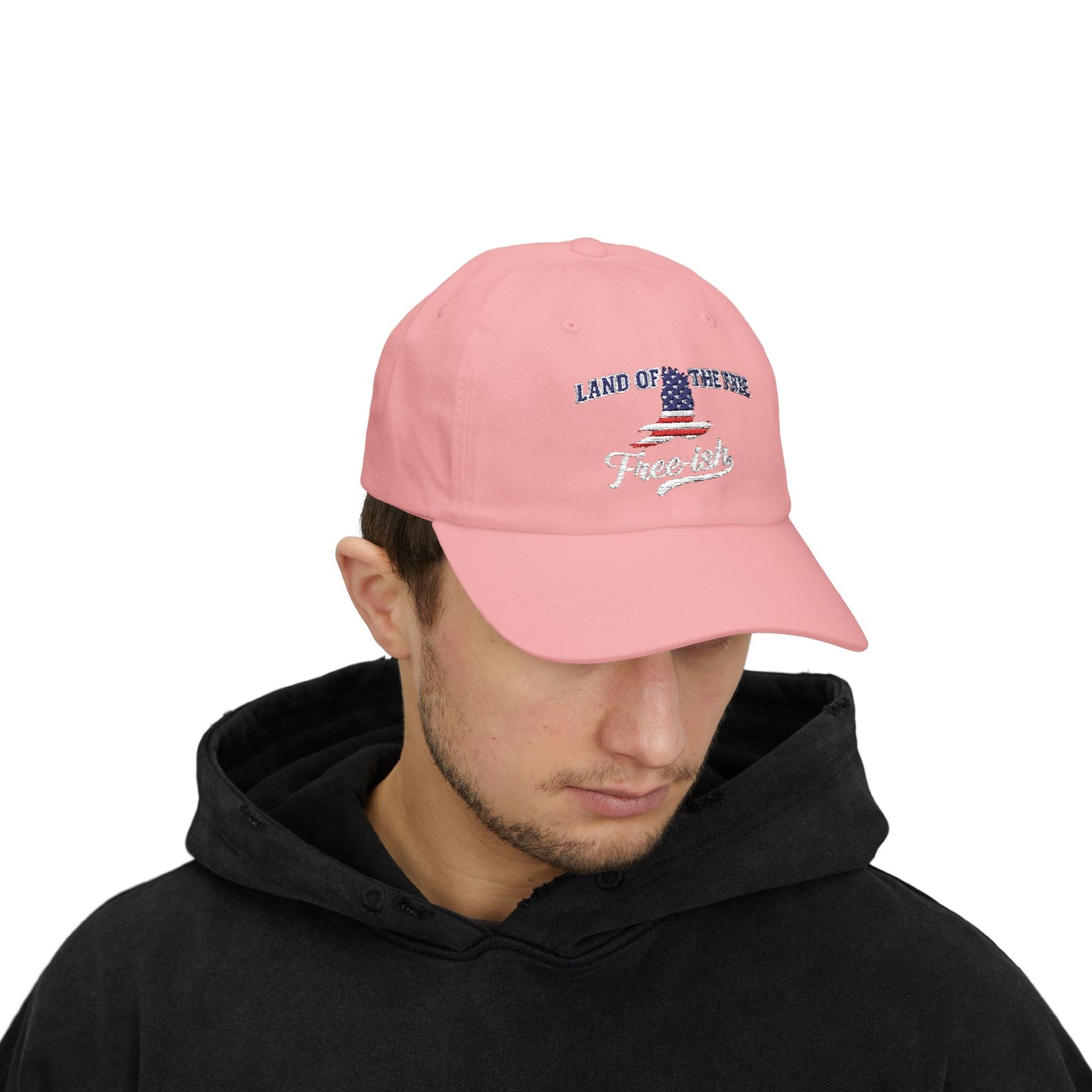 4th of July Embroidery Hat 'Land of the Free' Design | Patriotic Hat, Gift for Dads, Casual Wear, Freedom Cap, Summer Accessory