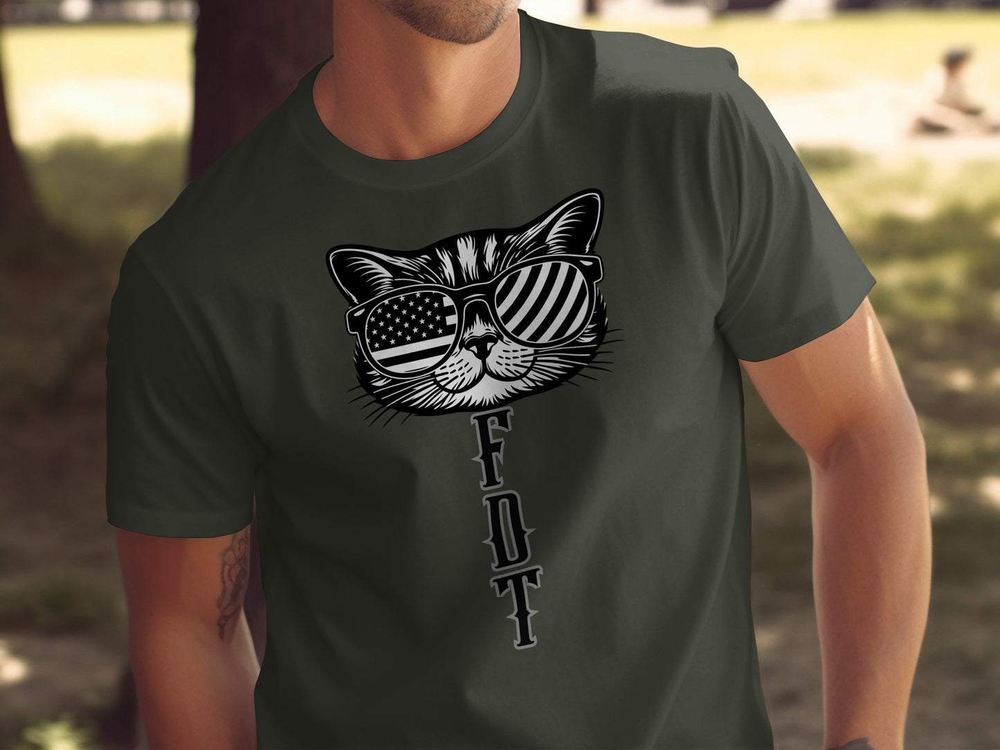 Cool Cat FDT Graphic T-shirt with Sunglasses Design product type