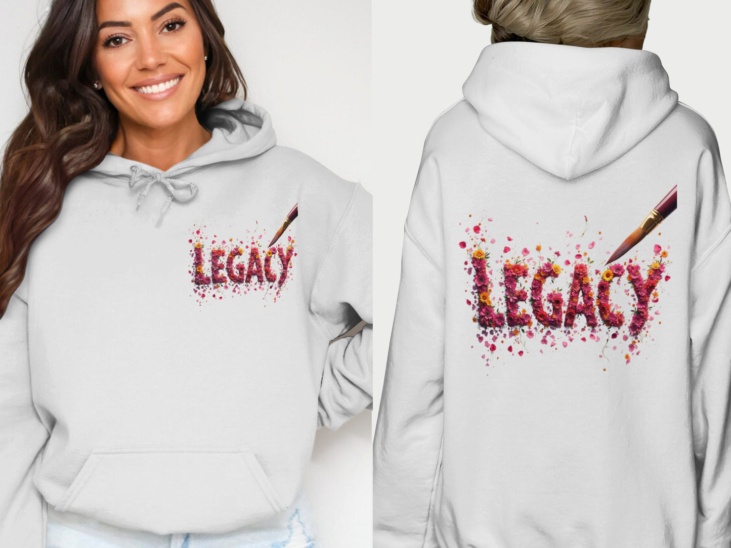 Legacy Theme Artistic Design White Hoodie product