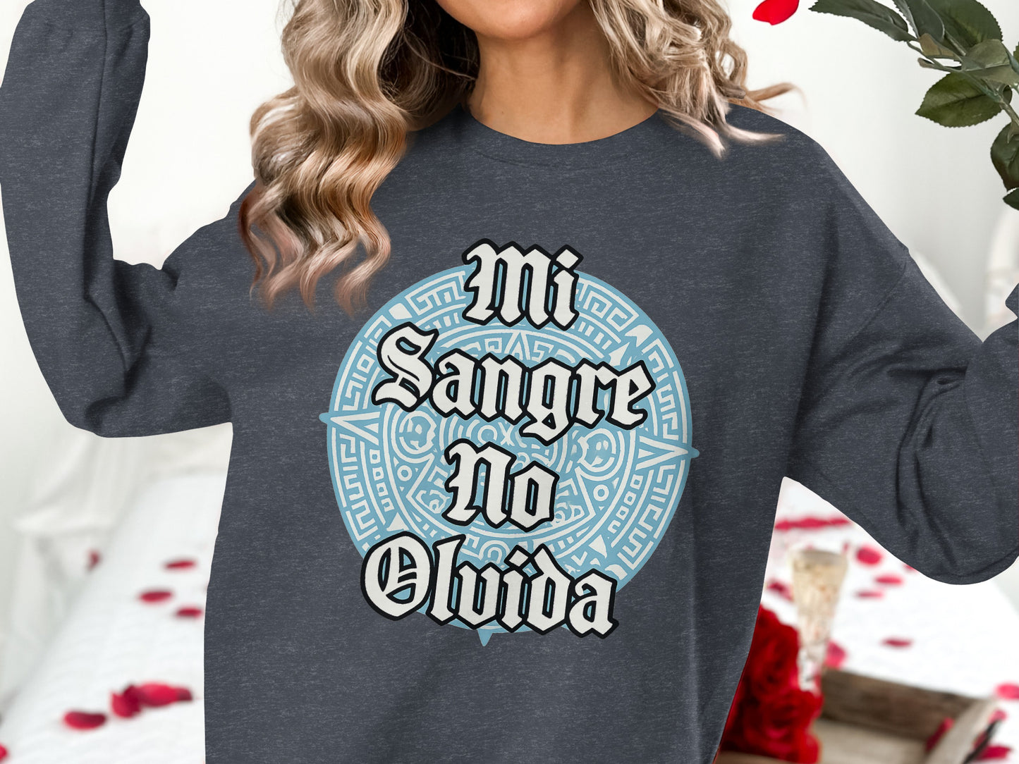 Mi Sangre No Olvida Aztec Design Sweatshirt product type
