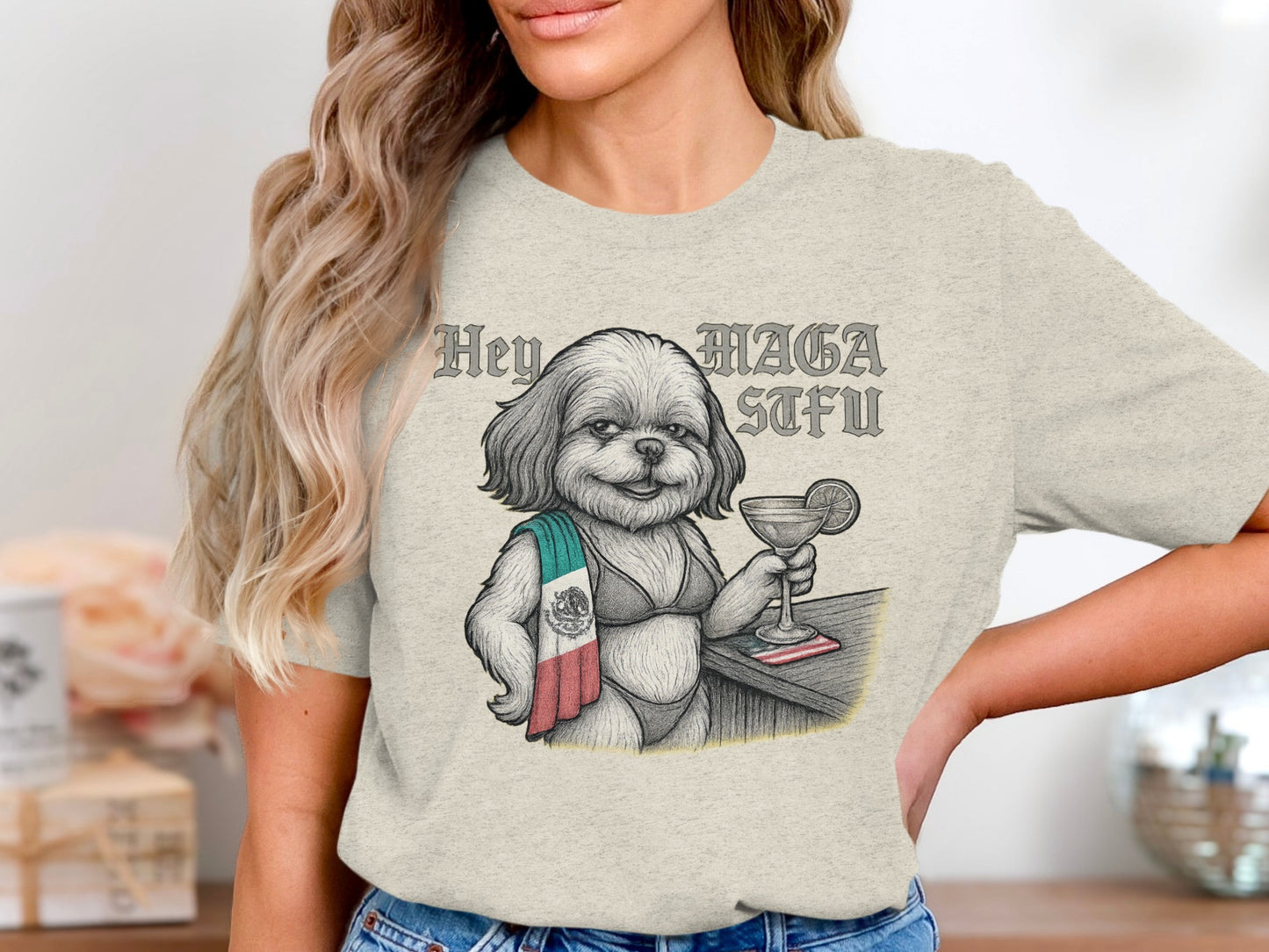 Hey Maga Satu Dog Graphic Short Sleeve T-Shirt product type